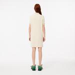 Kadın Regular Fit Kısa Kollu Polo Yaka Krem Elbise