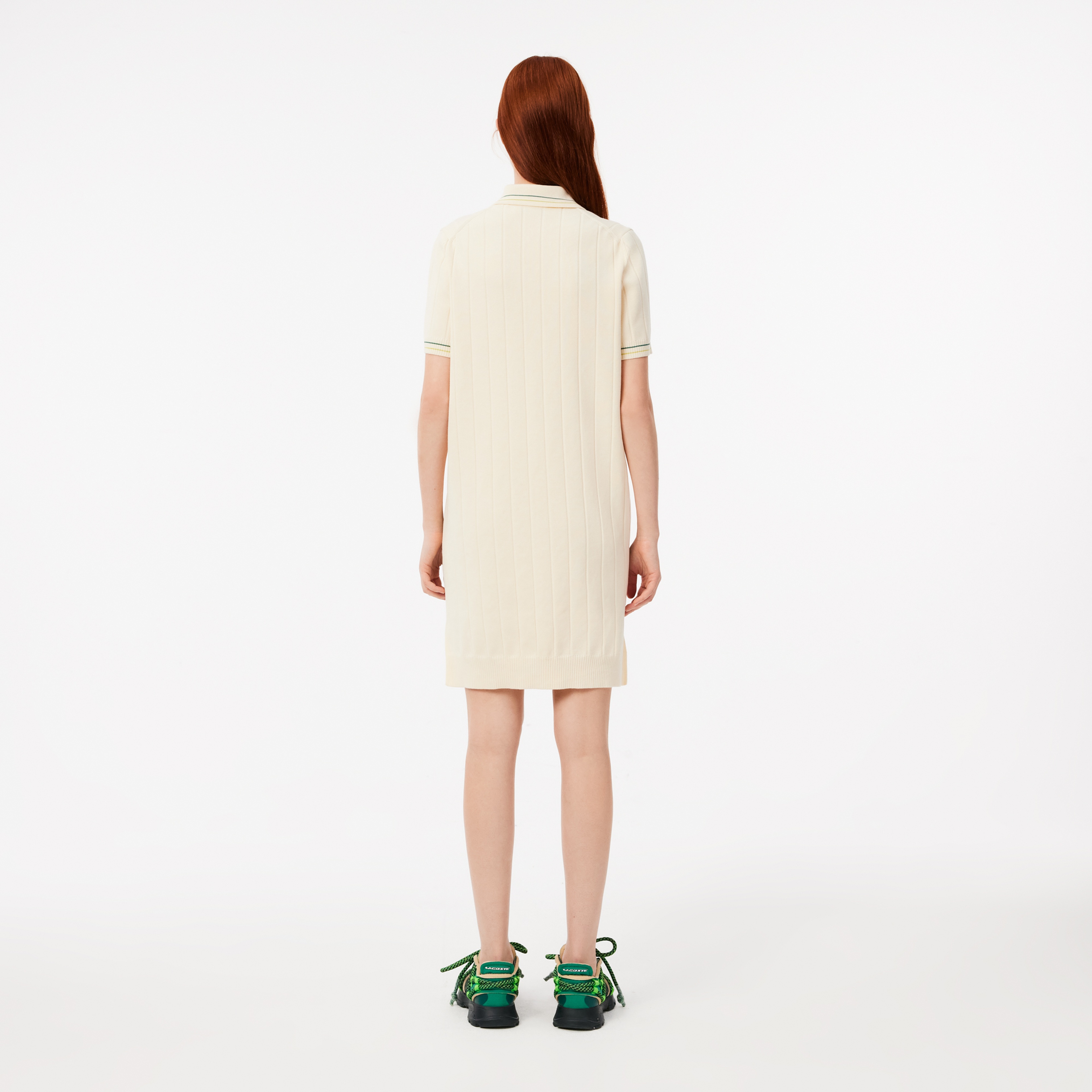 Kadın Regular Fit Kısa Kollu Polo Yaka Krem Elbise