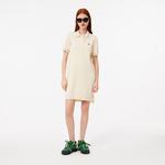Kadın Regular Fit Kısa Kollu Polo Yaka Krem Elbise