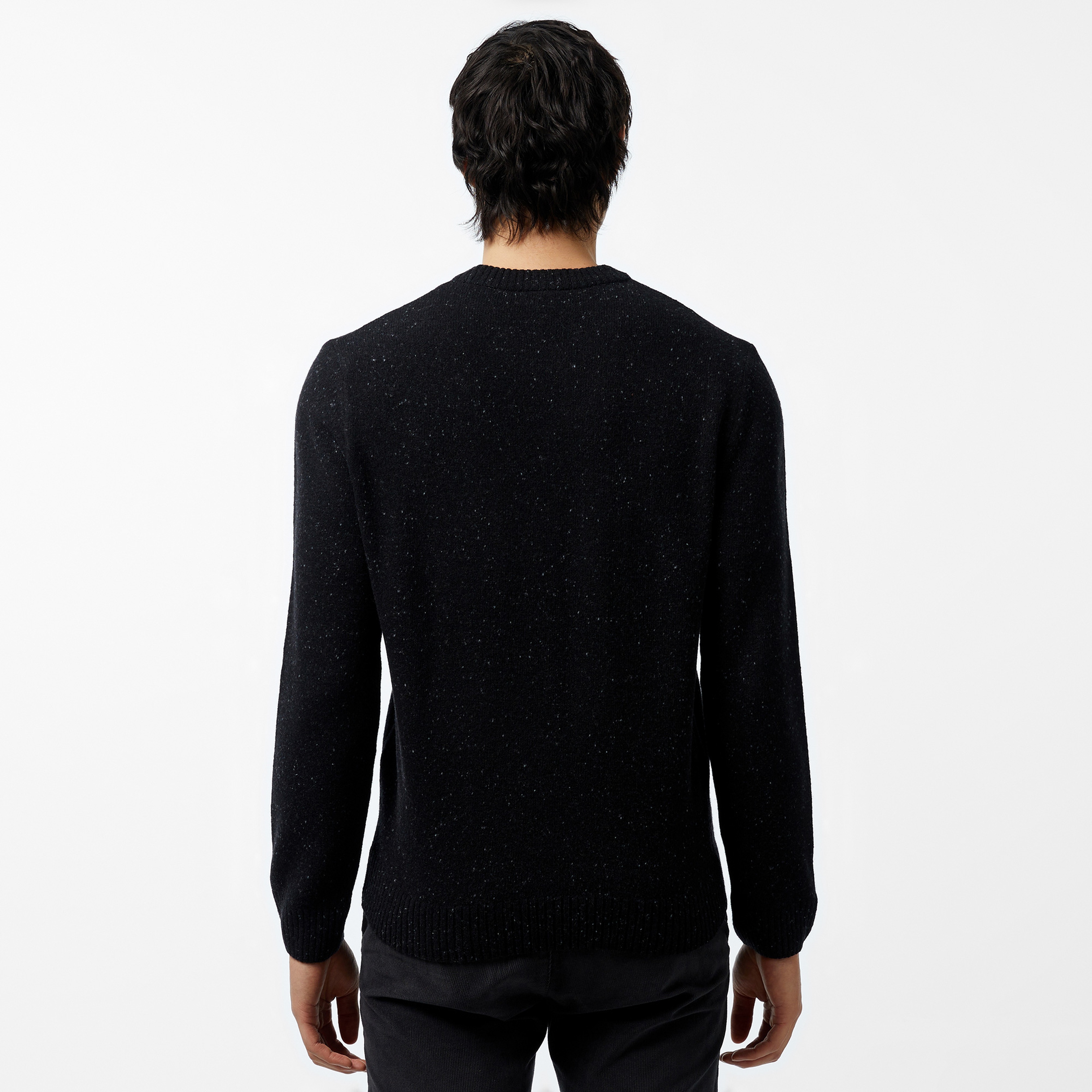 Erkek Regular Fit Bisiklet Yaka Siyah Triko