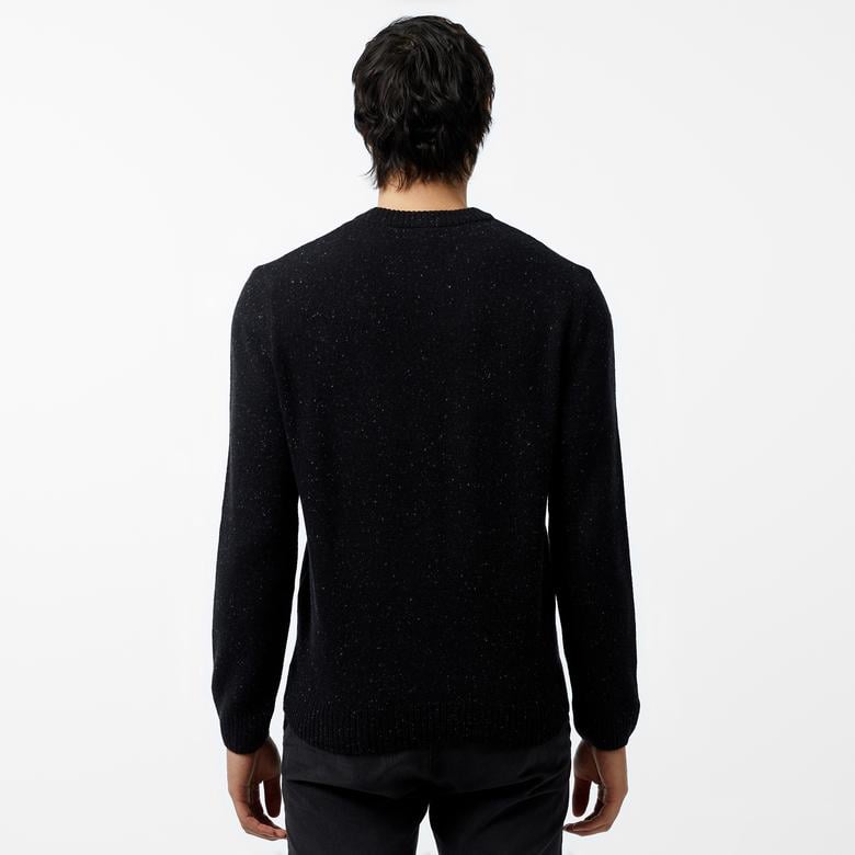 Erkek Regular Fit Bisiklet Yaka Siyah Triko