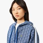 Lacoste Kadın Regular Fit Kapüşonlu Monogram Koyu Mavi Sweatshirt