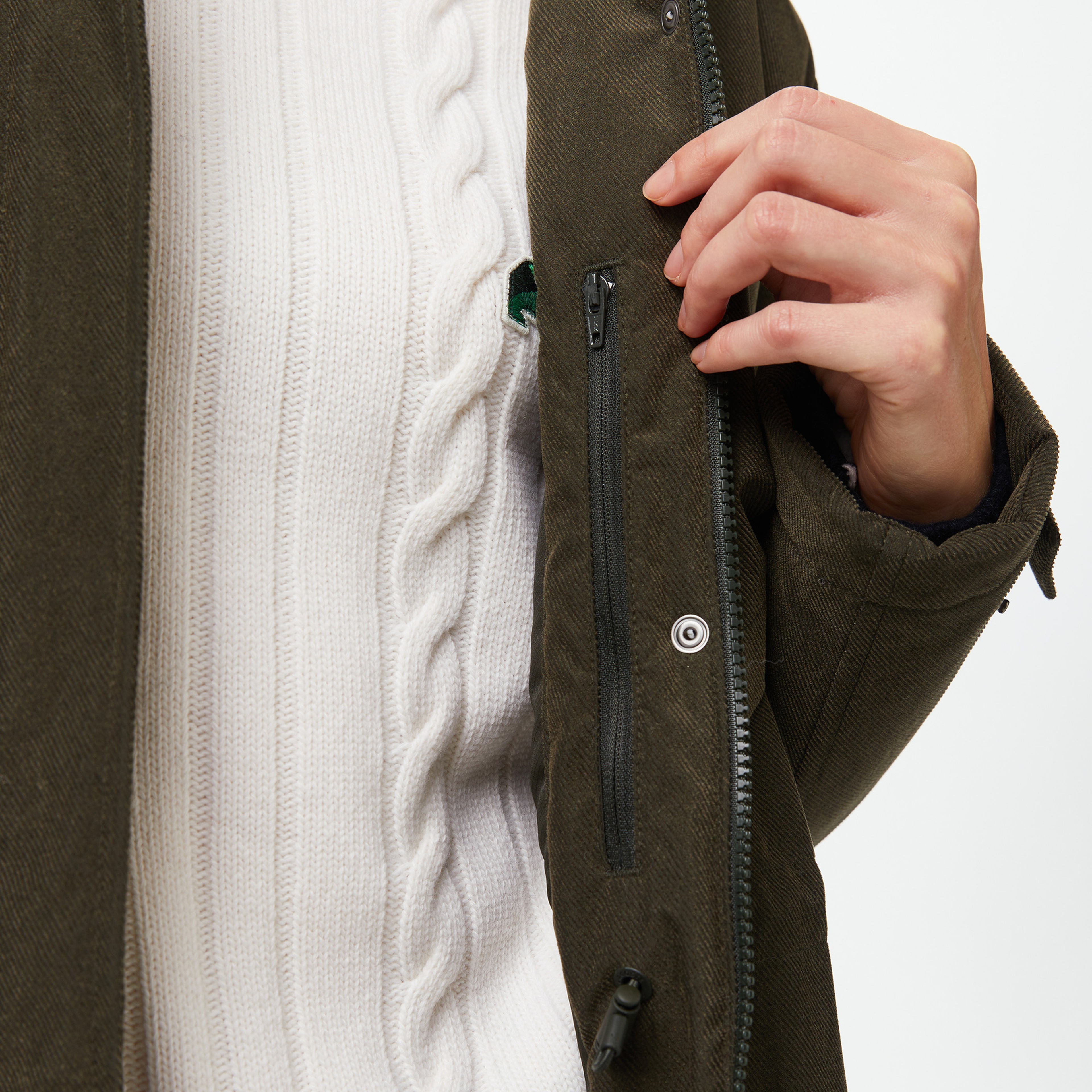 Kadın Relaxed Fit Kapüşonlu Haki Mont