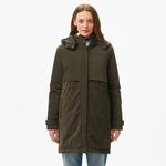 Kadın Relaxed Fit Kapüşonlu Haki Mont