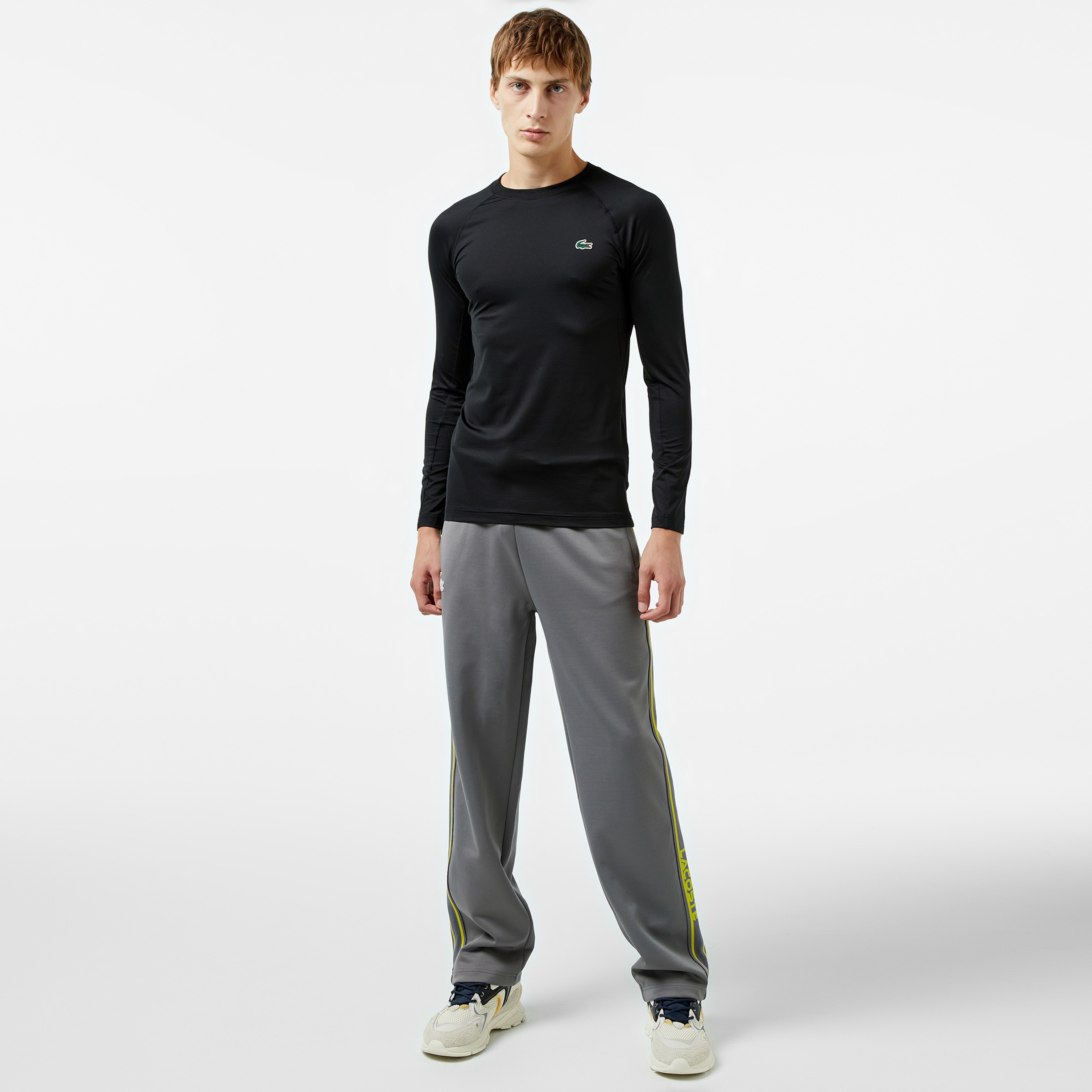 SPORT Erkek Slim Fit Uzun Kollu Bisiklet Yaka Siyah T-Shirt