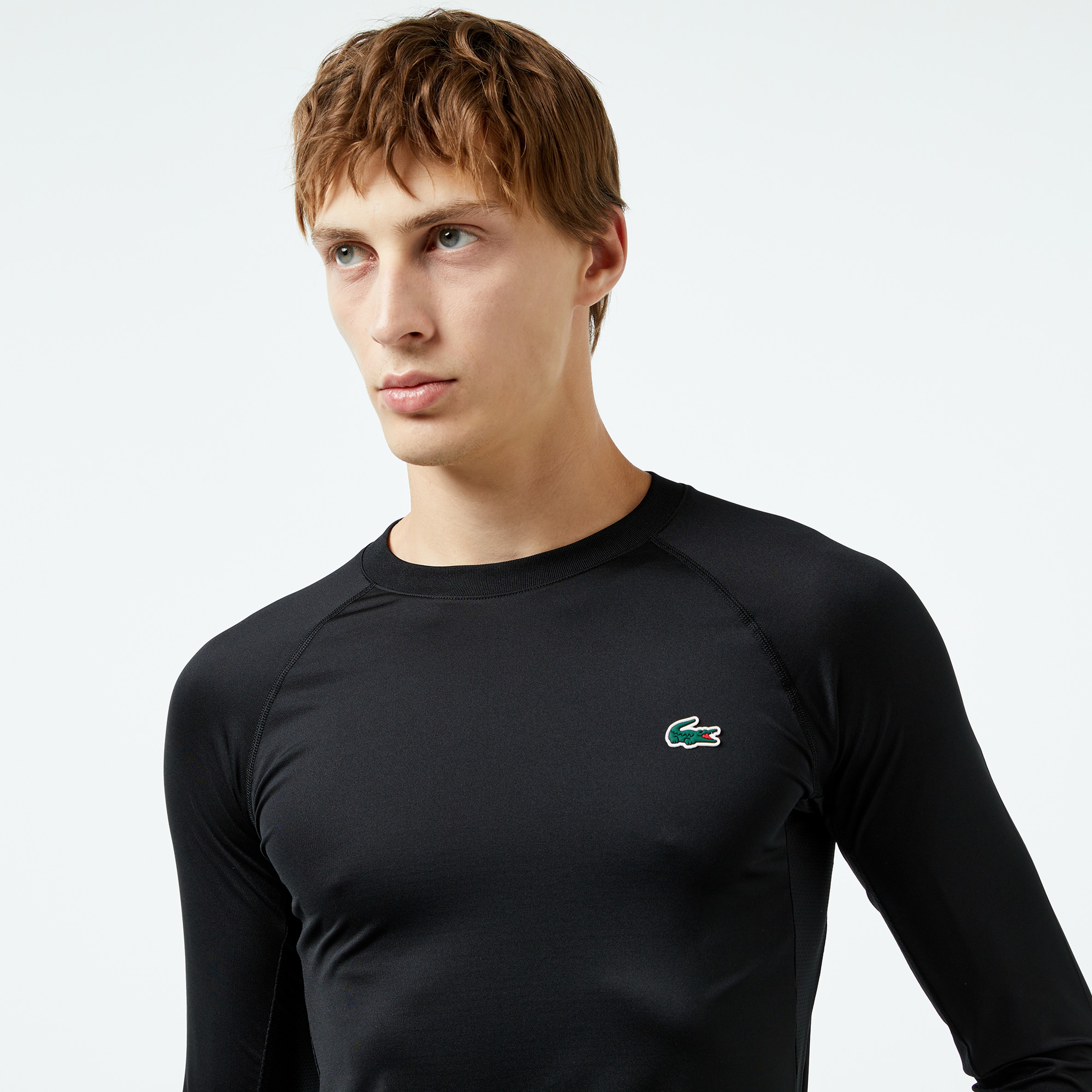 SPORT Erkek Slim Fit Uzun Kollu Bisiklet Yaka Siyah T-Shirt