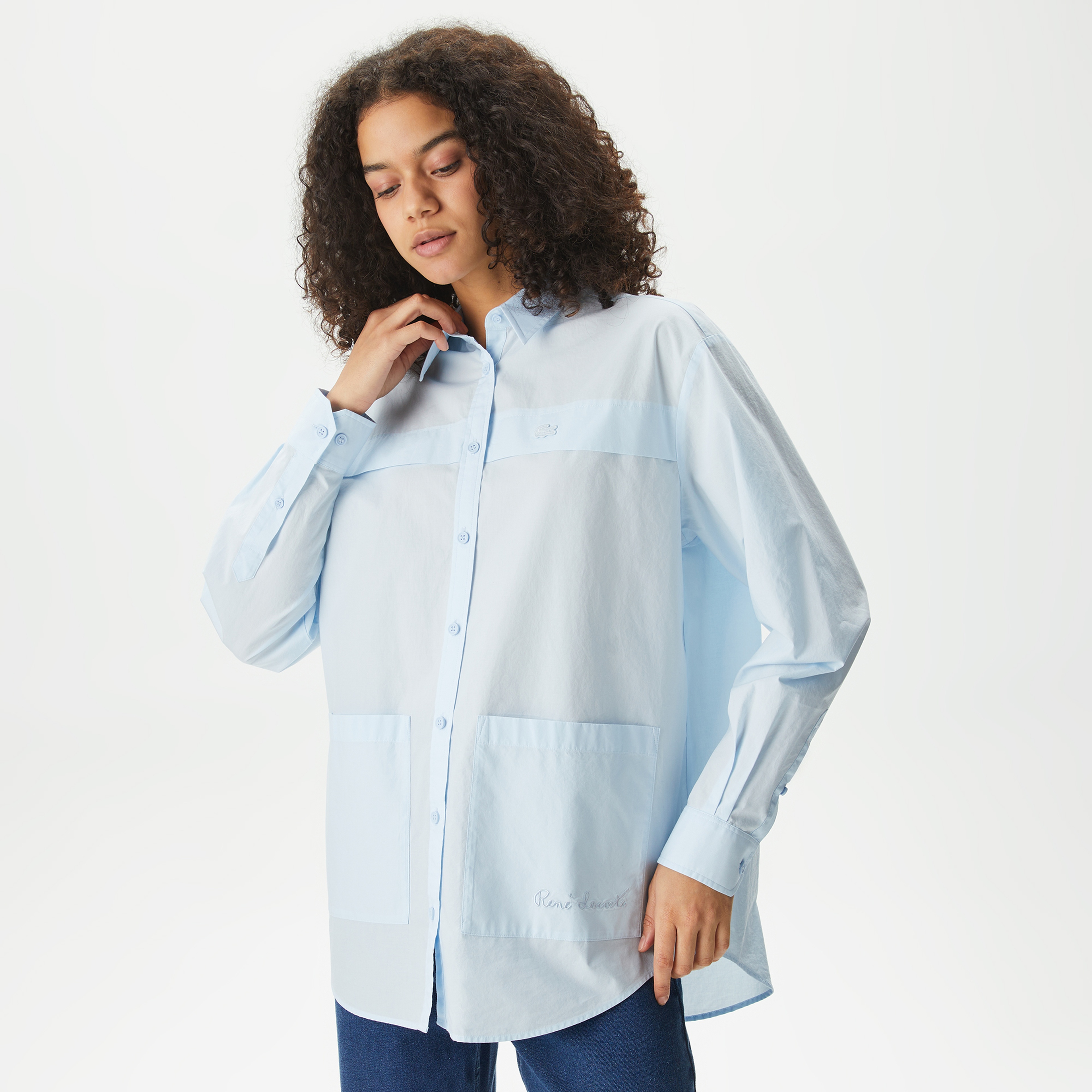 Lacoste Kadın Mavi Gömlek