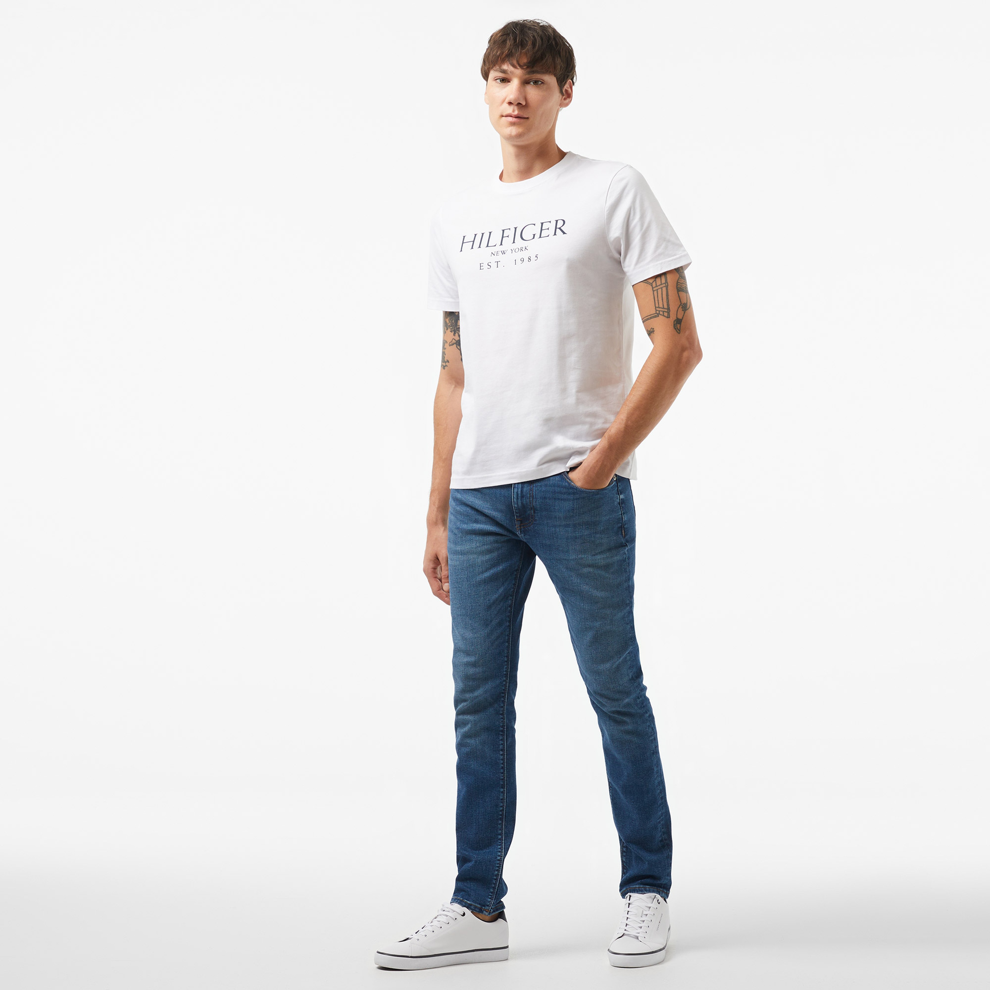 Tommy Hilfiger Big Hilfiger Erkek Beyaz T-Shirt