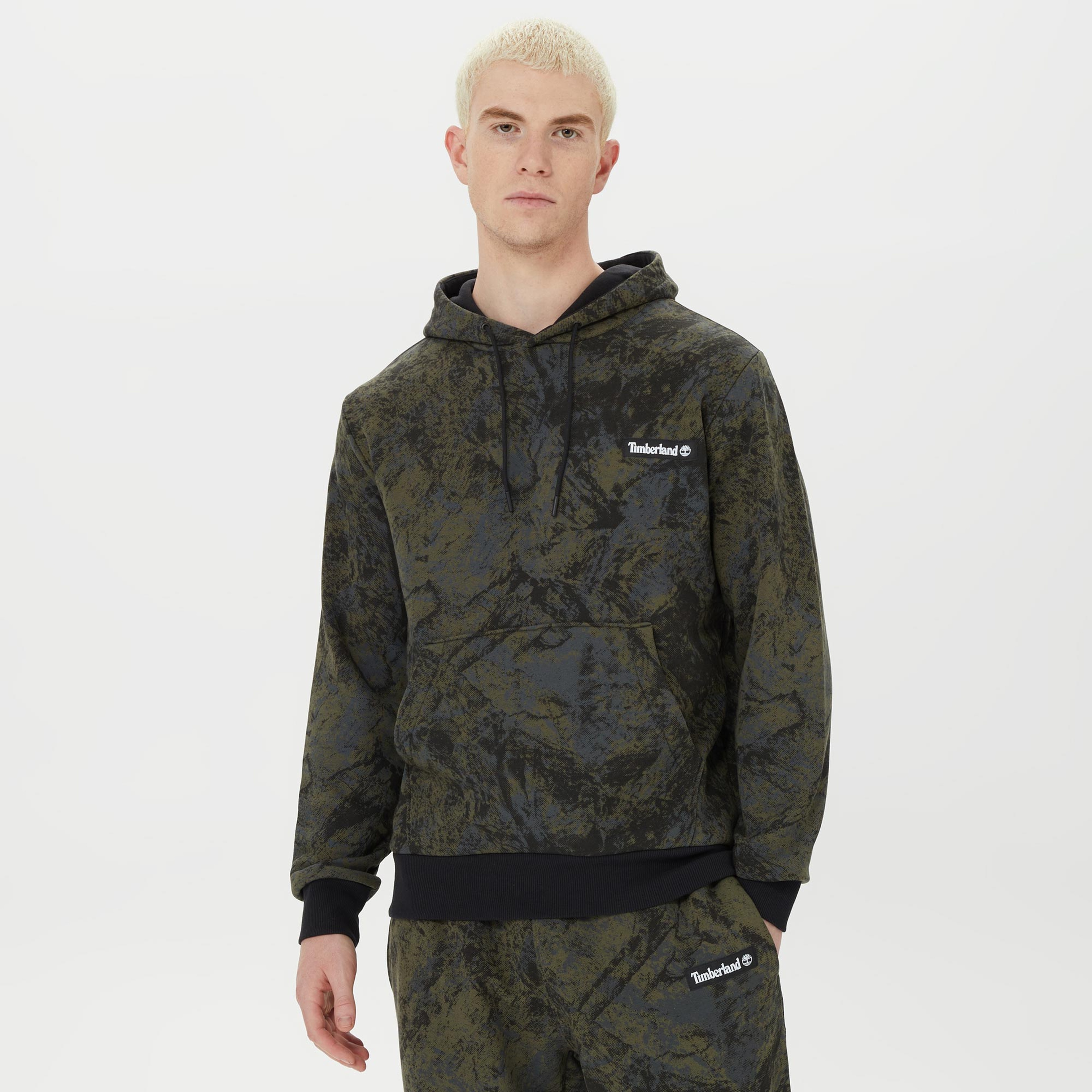 Timberland All Over Printed Mountains Camo Erkek Yeşil Sweatshirt