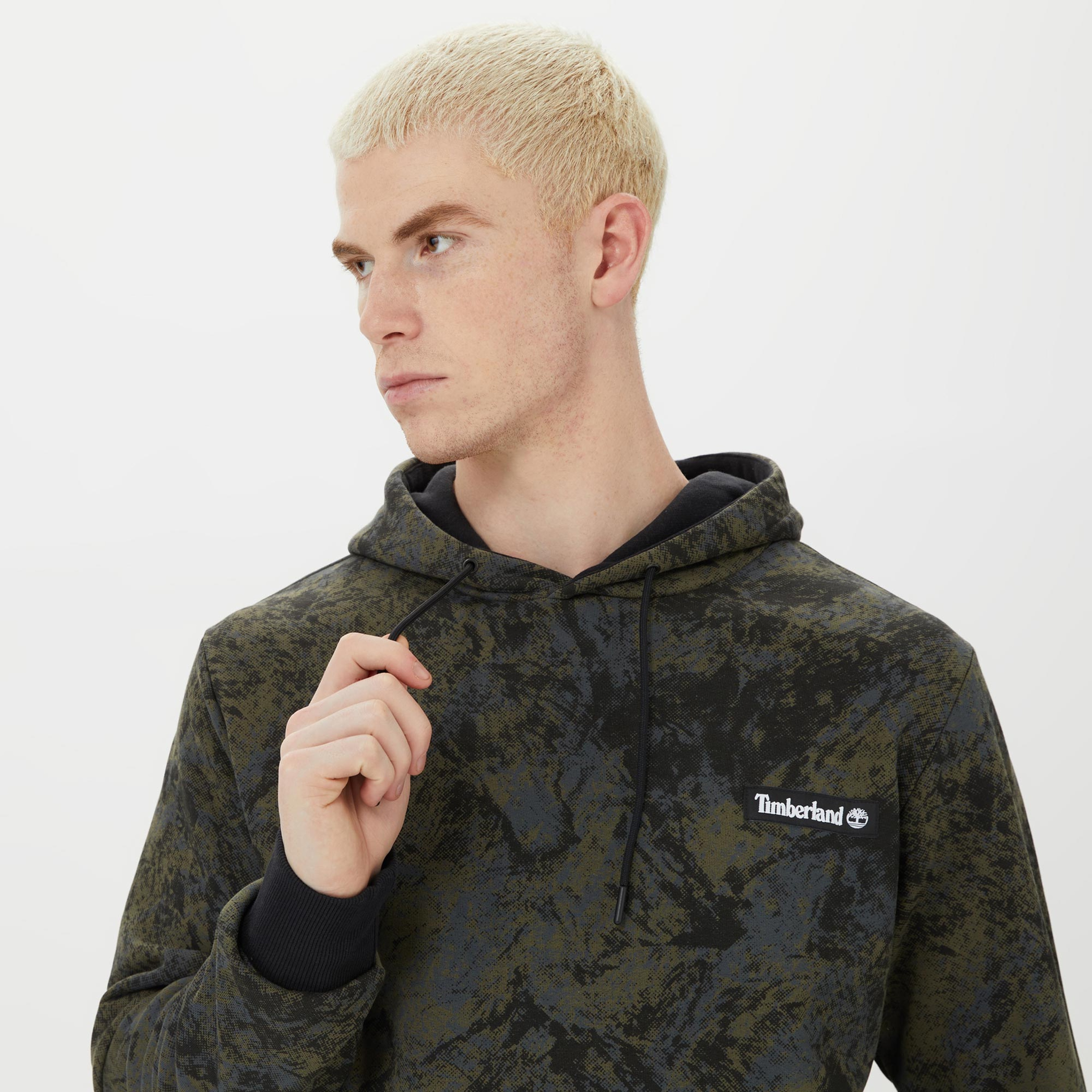 Timberland All Over Printed Mountains Camo Erkek Yeşil Sweatshirt