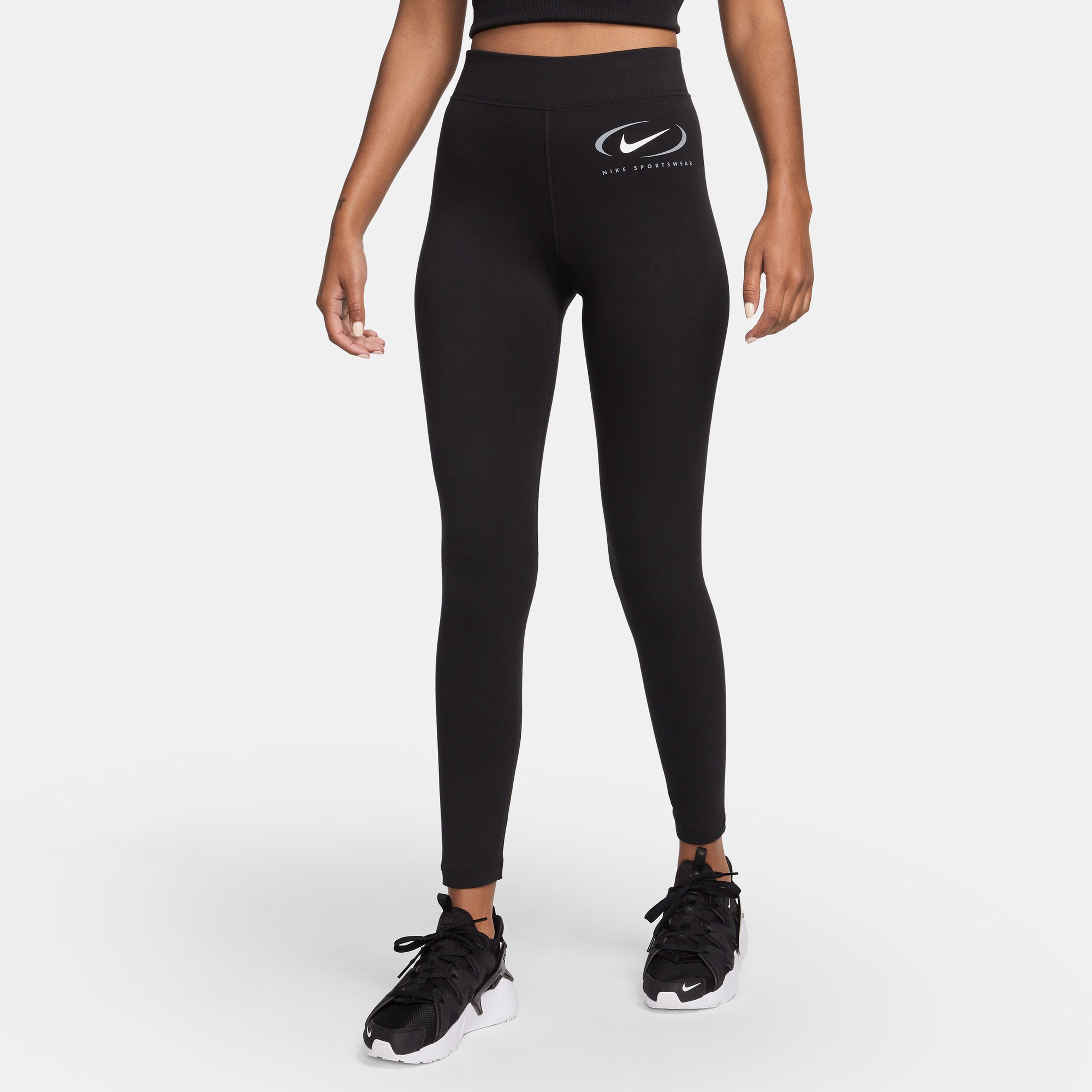 Nike Sportswear Legging High Rise Swoosh Kadın Siyah Tayt