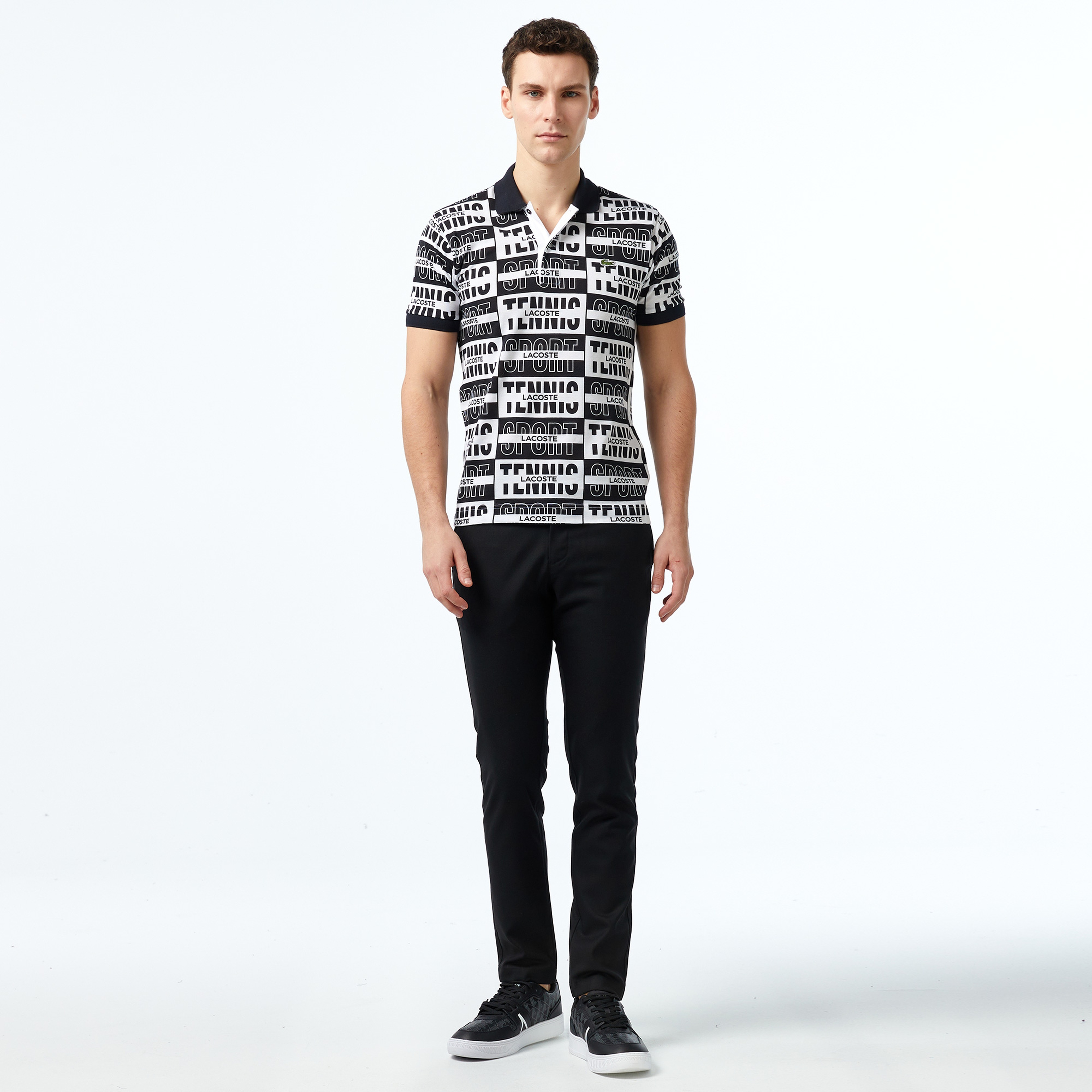 Lacoste Original L.12.12 Two Tone Badge Print Polo Shirt