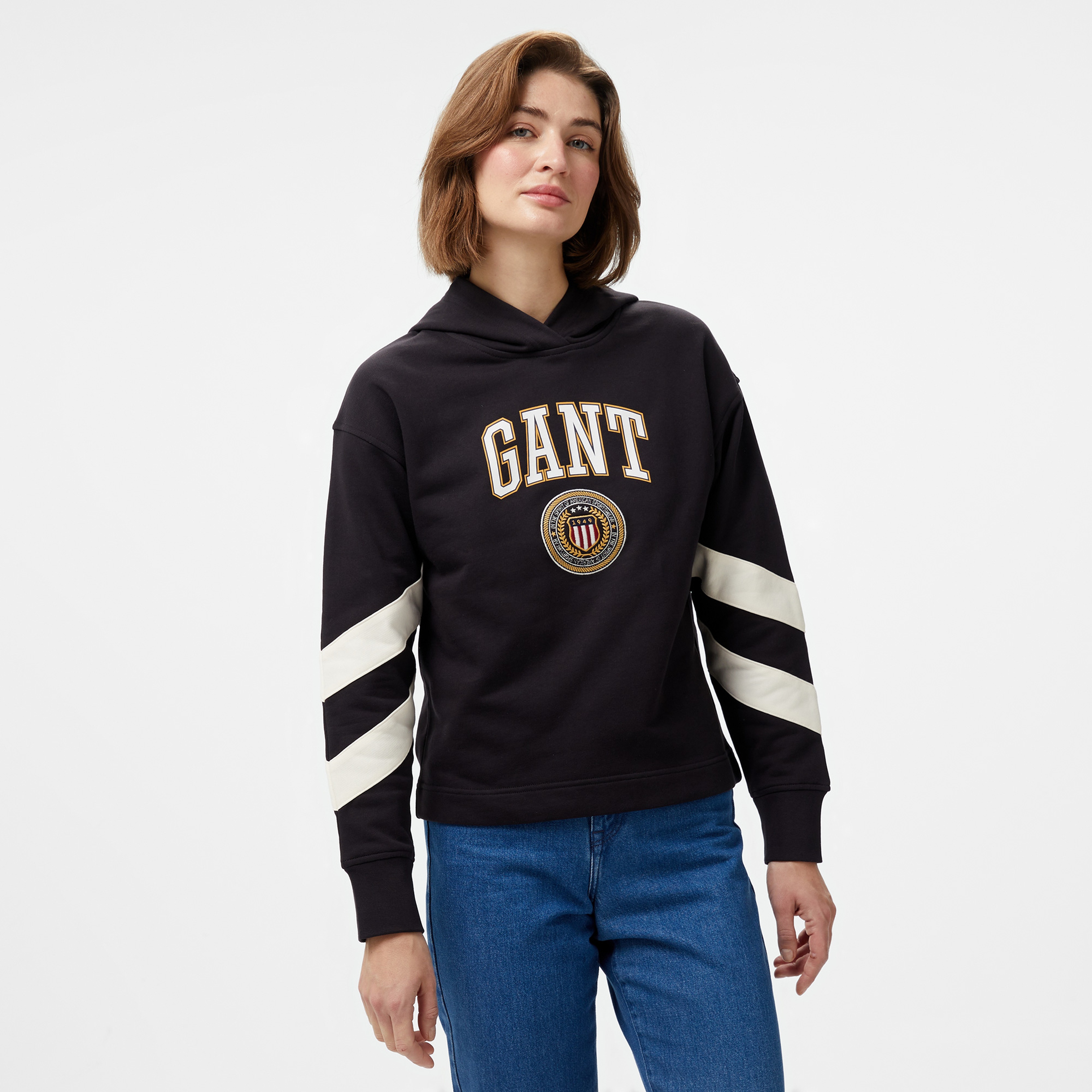 Gant Kadın Siyah Kapüşonlu Sweatshirt