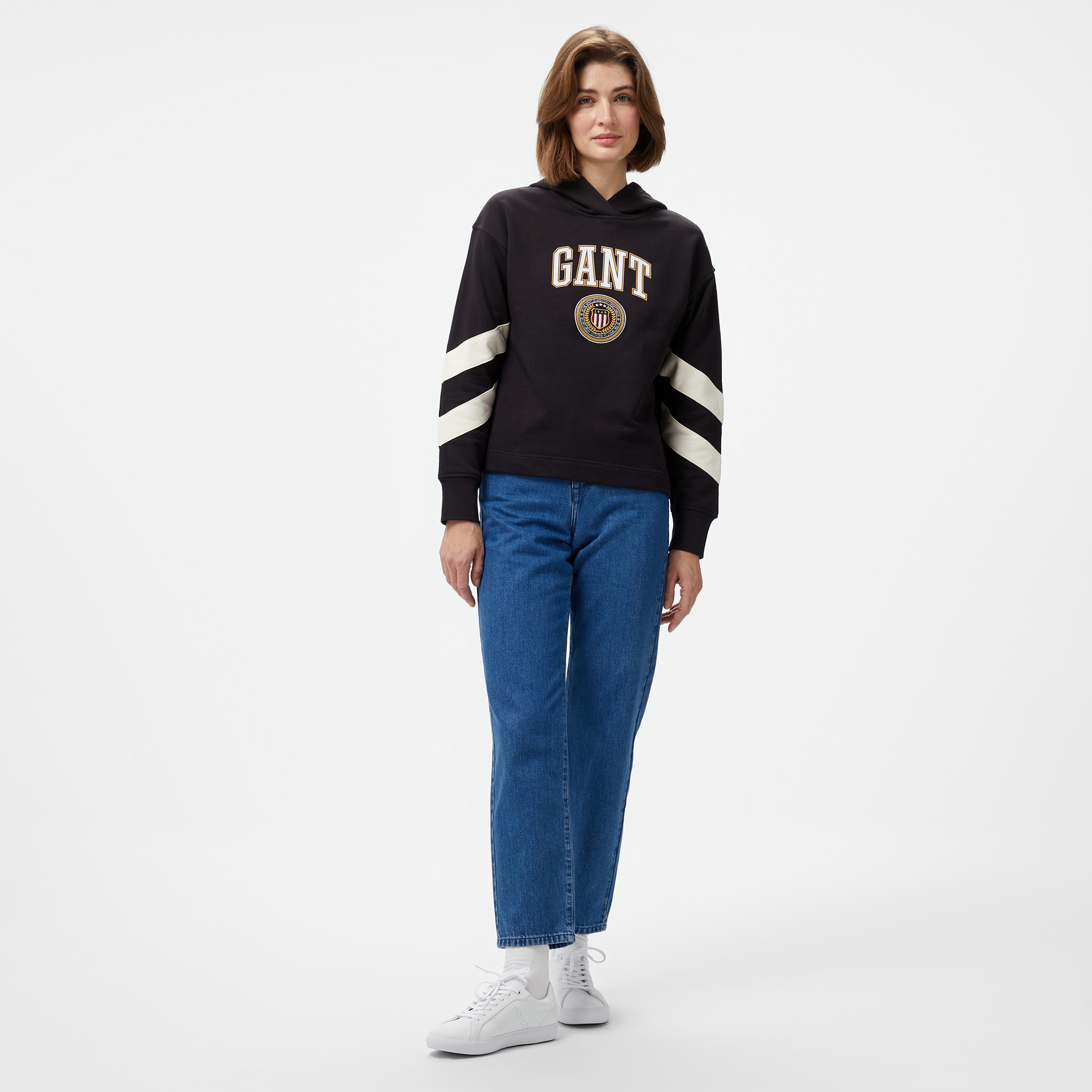 Gant Kadın Siyah Kapüşonlu Sweatshirt