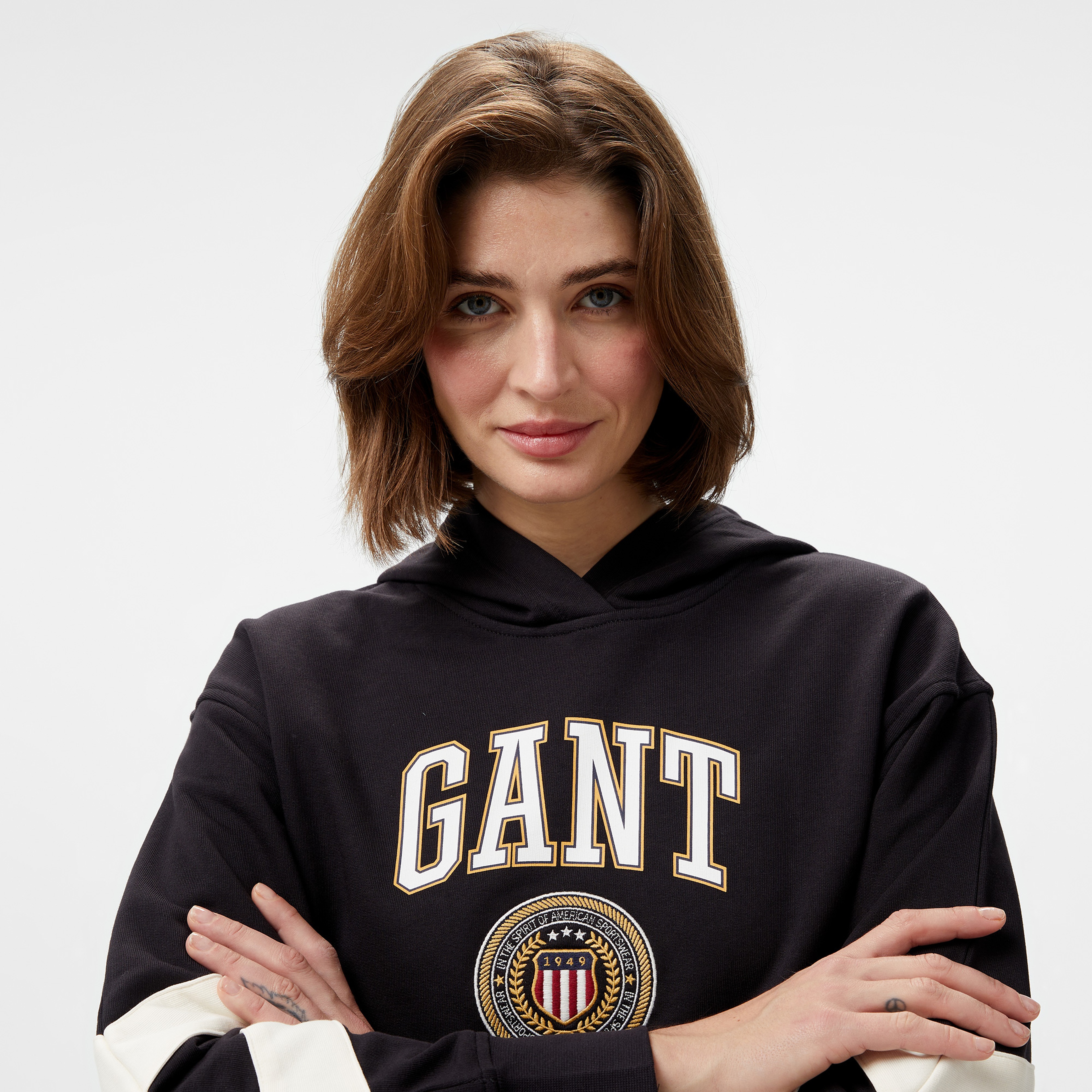 Gant Kadın Siyah Kapüşonlu Sweatshirt