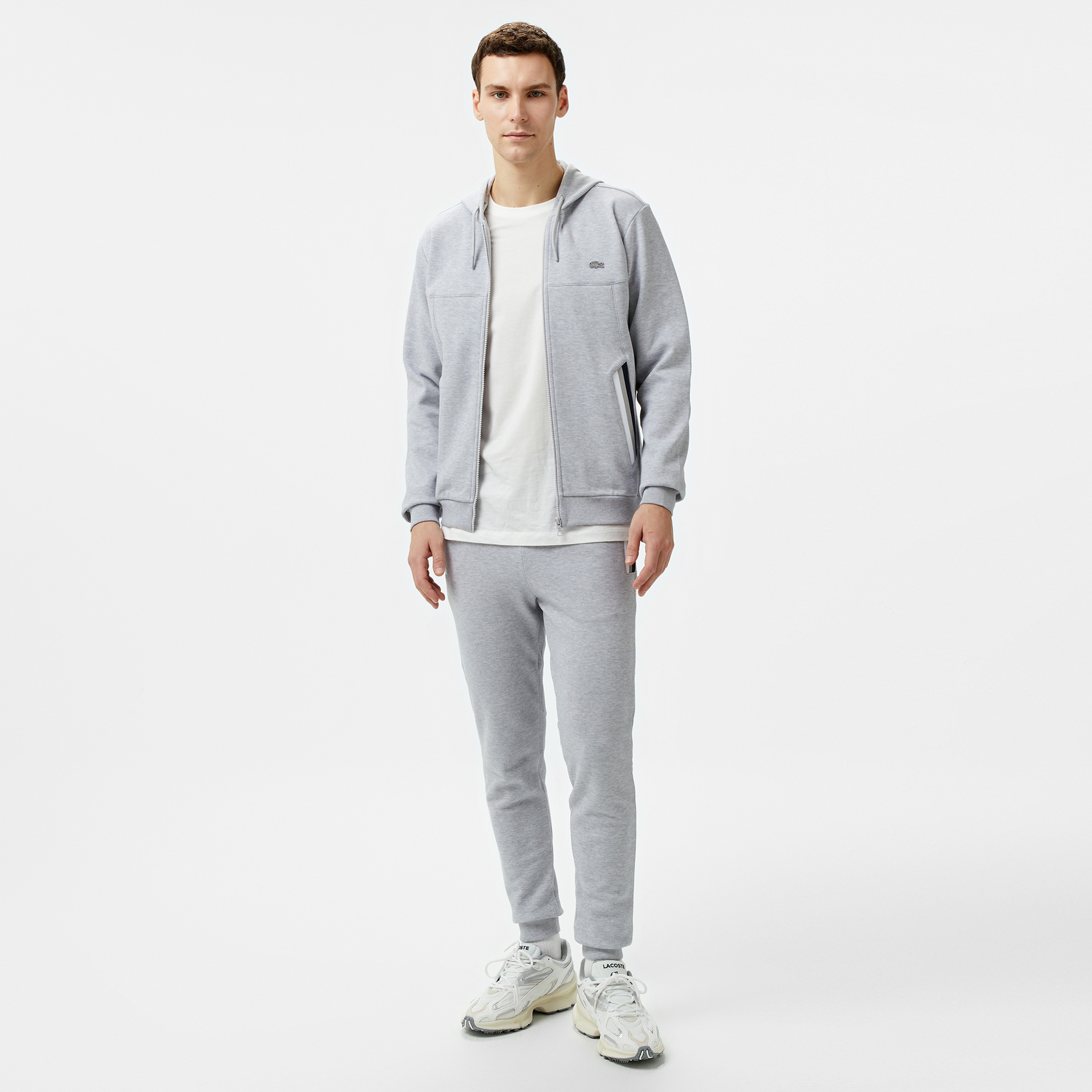 Lacoste Erkek Relaxed Fit Kapüşonlu Gri Sweatshirt