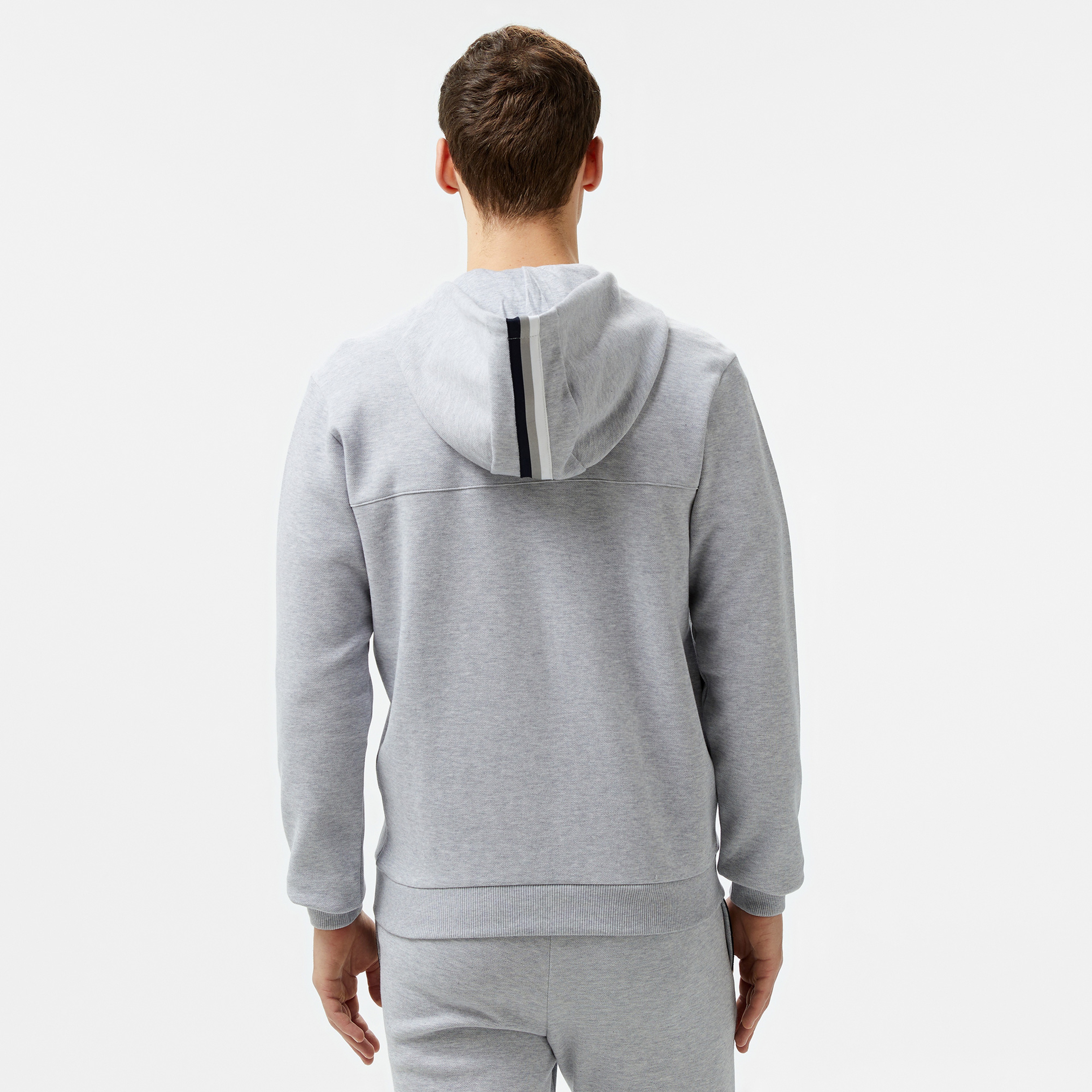 Lacoste Erkek Relaxed Fit Kapüşonlu Gri Sweatshirt