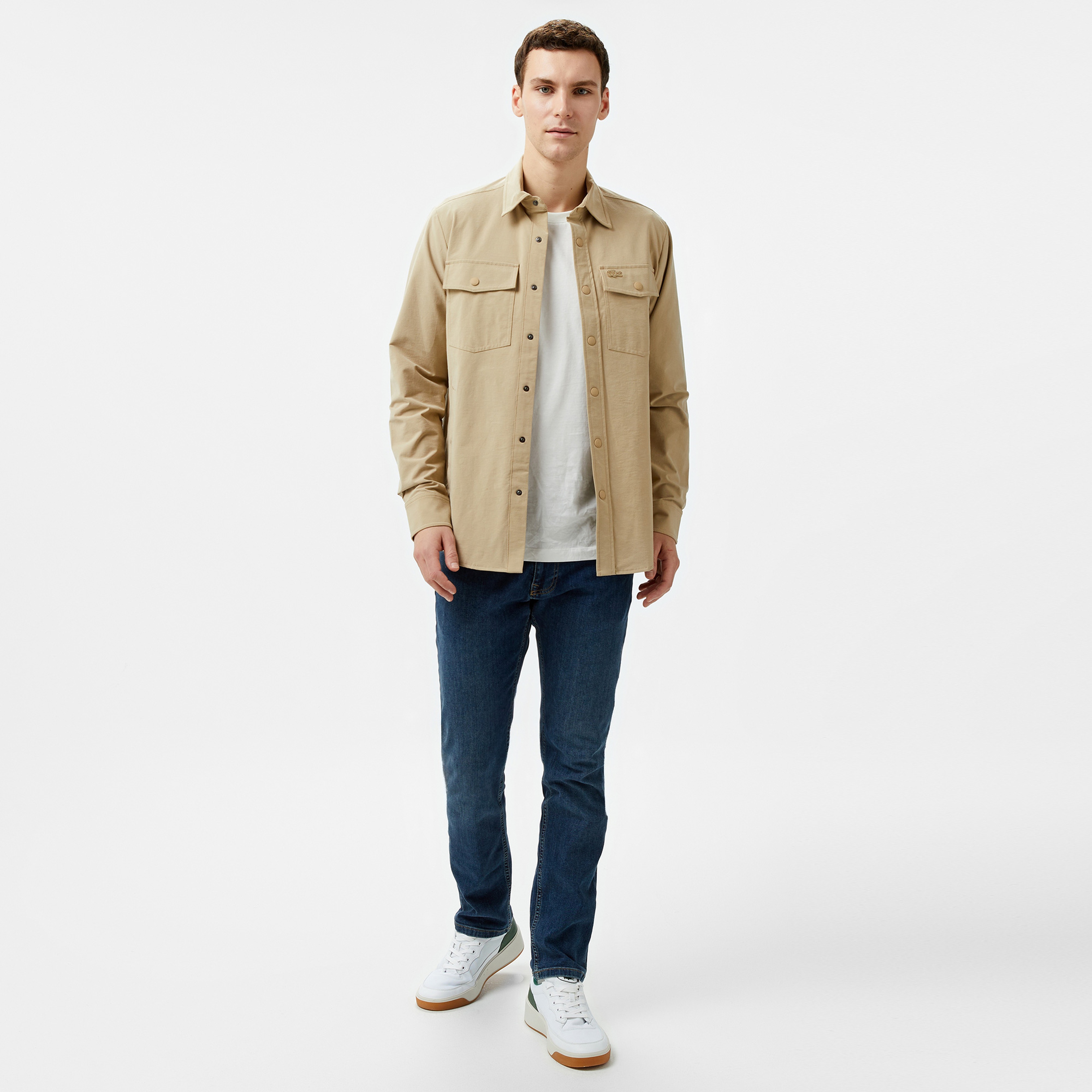 Lacoste Erkek Dik Yaka Kapitone Yeşil Mont