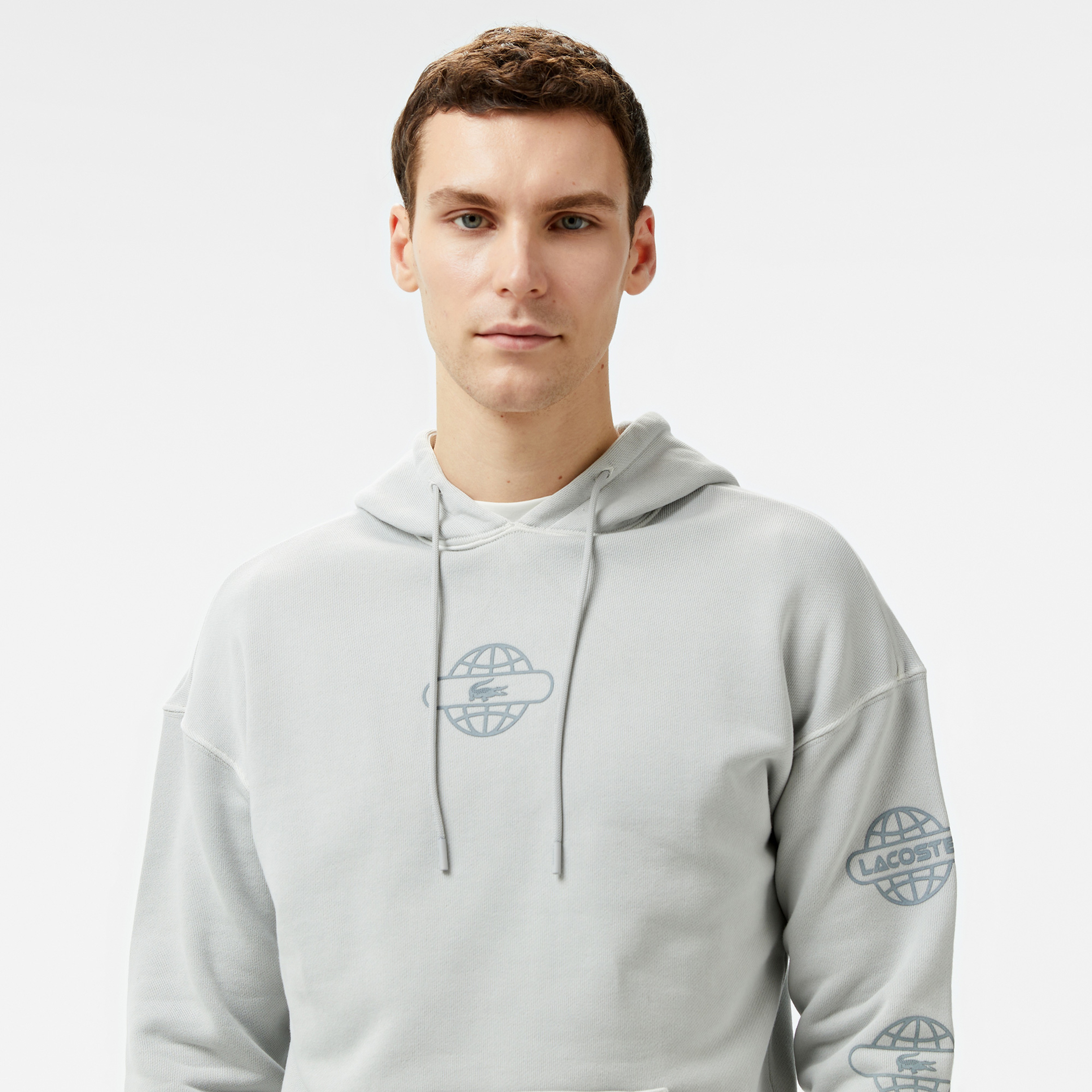 Lacoste House of SuperStep X Lacoste Erkek Gri Hoodie