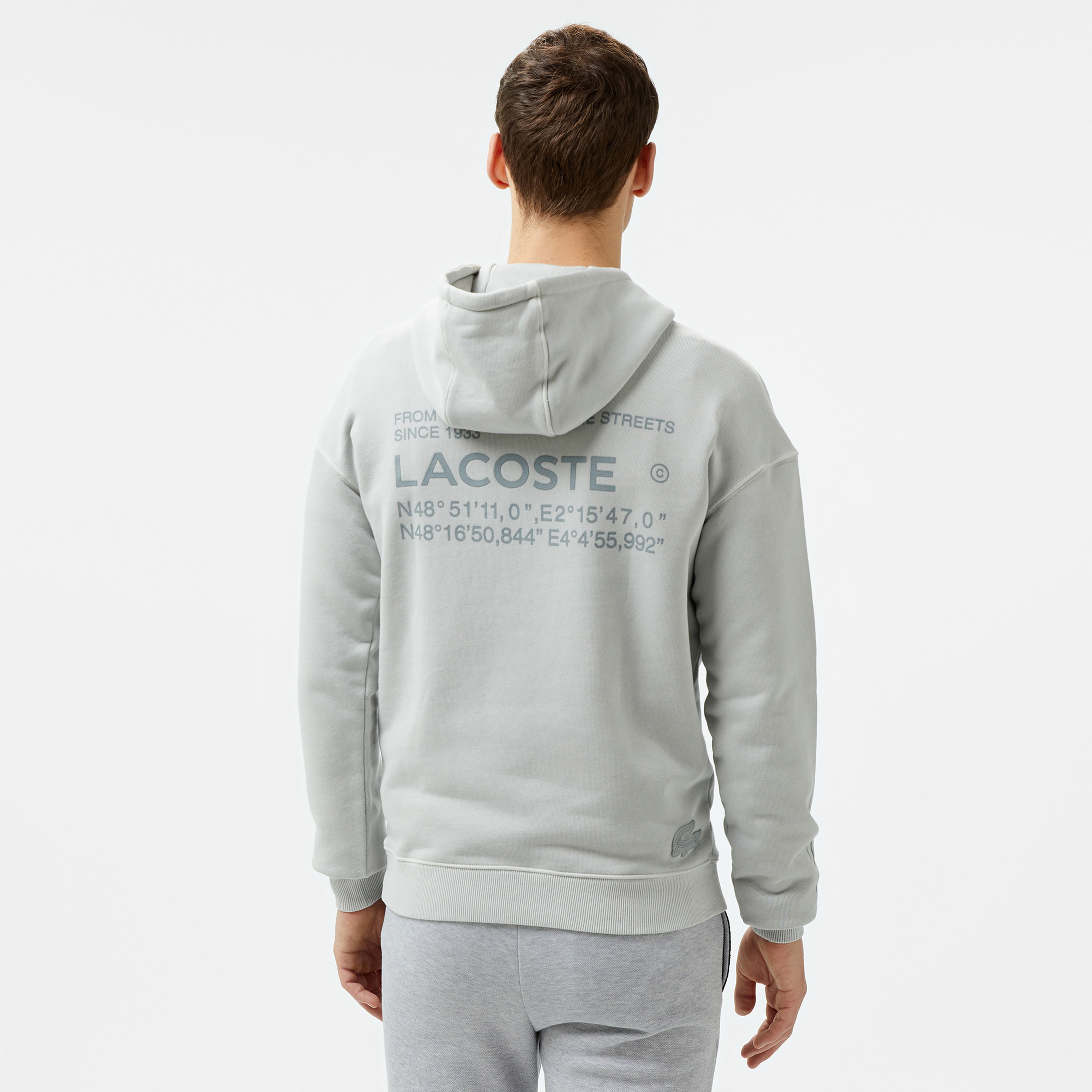 Lacoste House of SuperStep X Lacoste Erkek Gri Hoodie