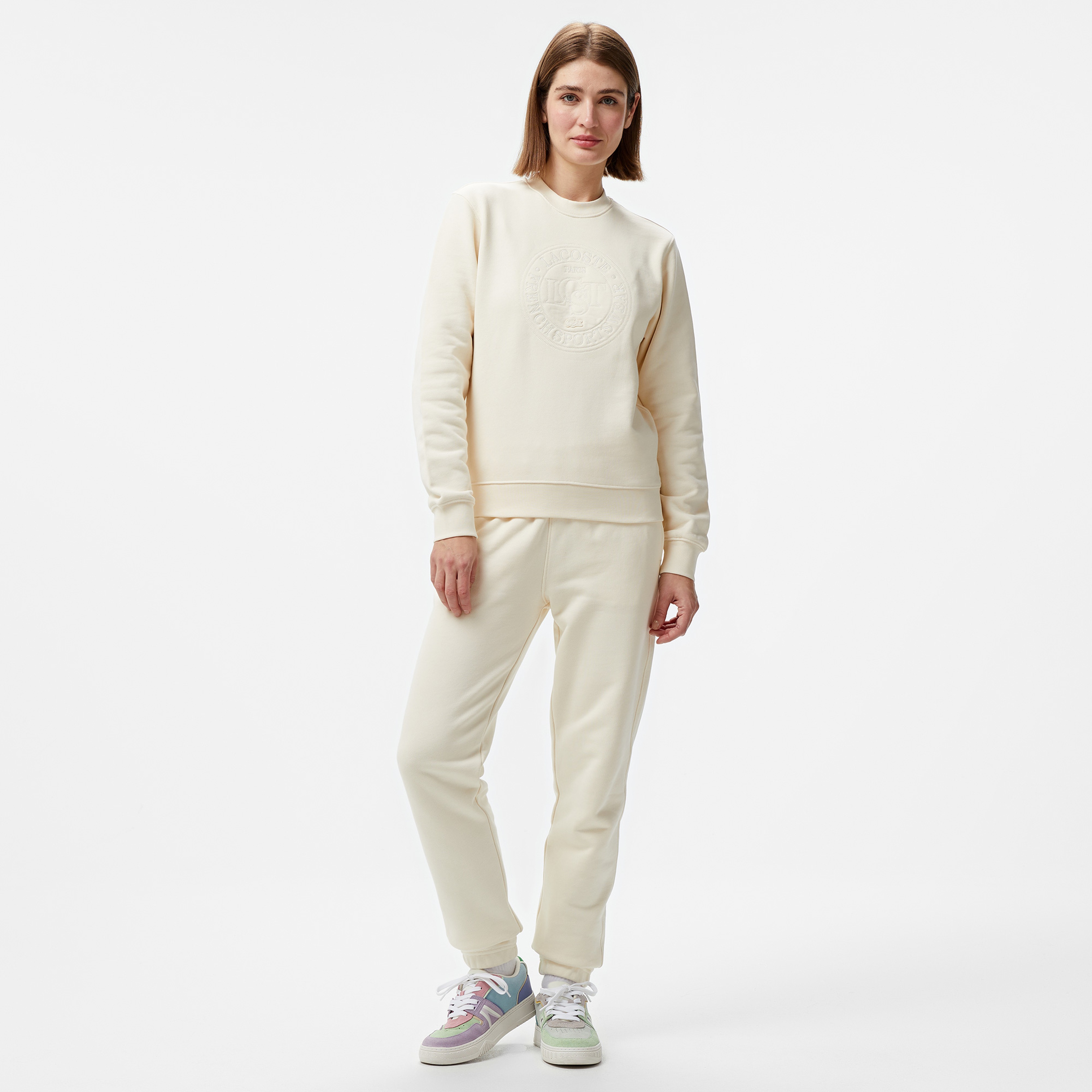 Kadın Straight Fit Krem Eşofman Altı