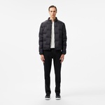 Erkek Dik Yaka Kapitone Siyah Mont