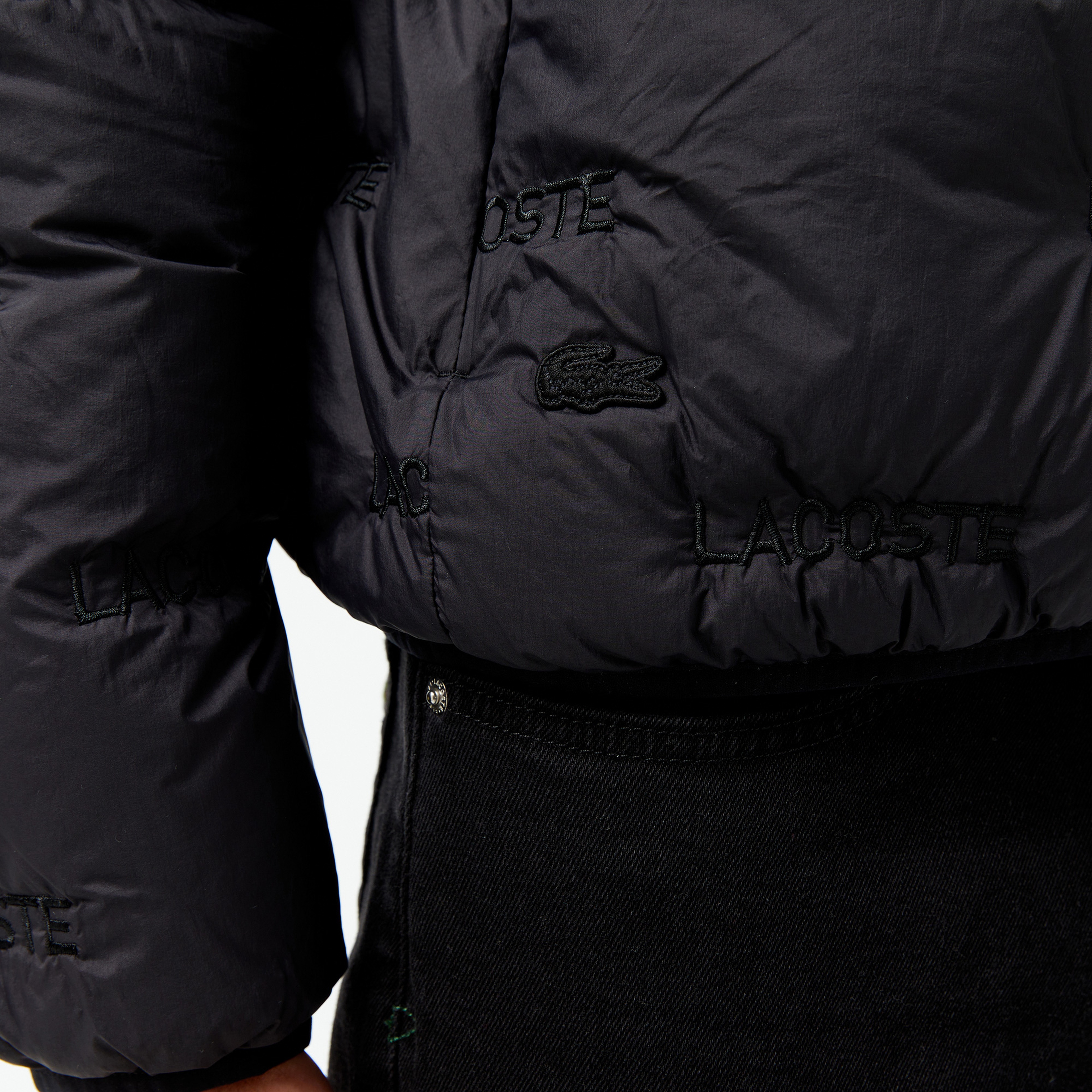 Erkek Desenli Yeşil Şişme Mont