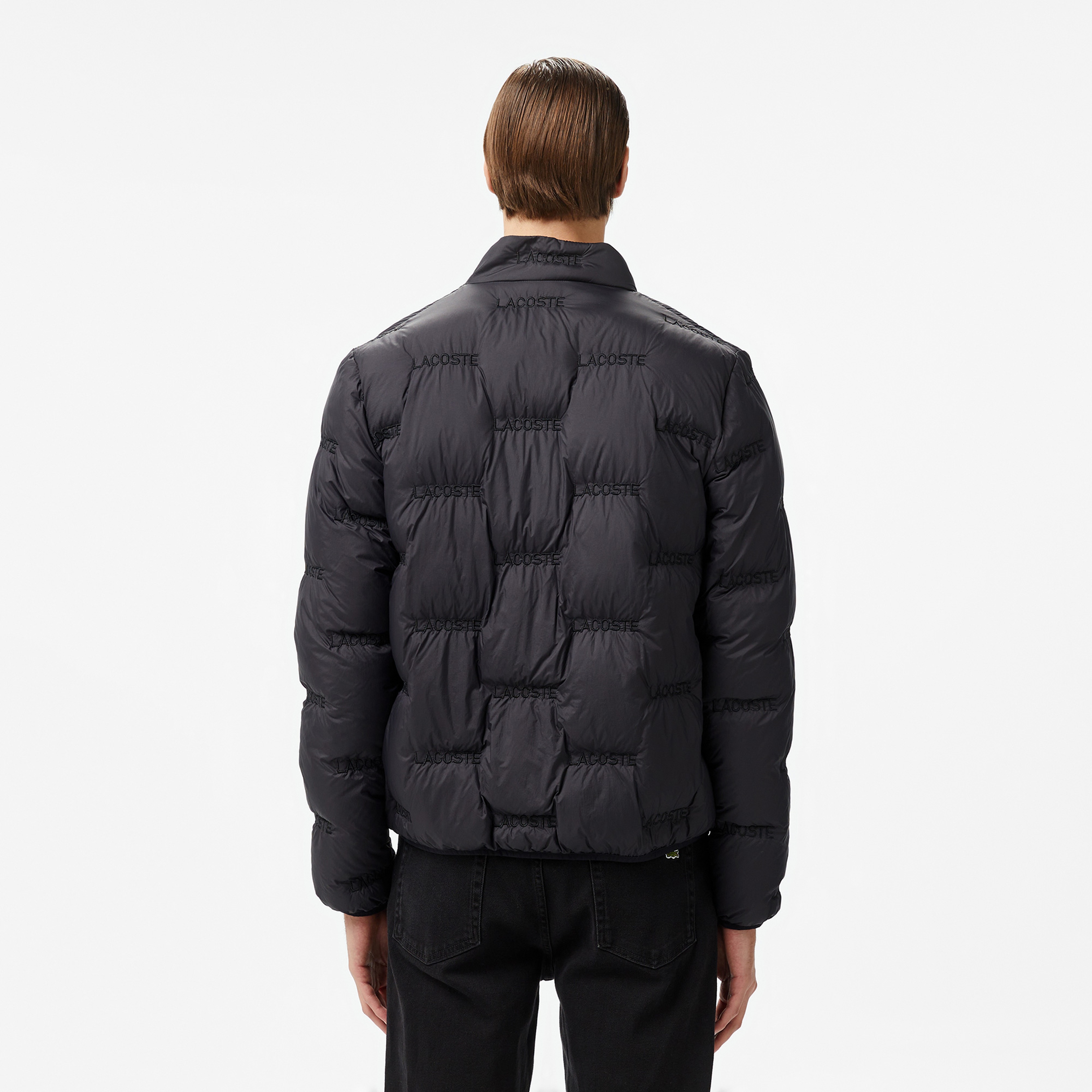 Erkek Dik Yaka Kapitone Siyah Mont