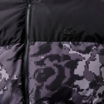 Erkek Desenli Siyah Şişme Mont