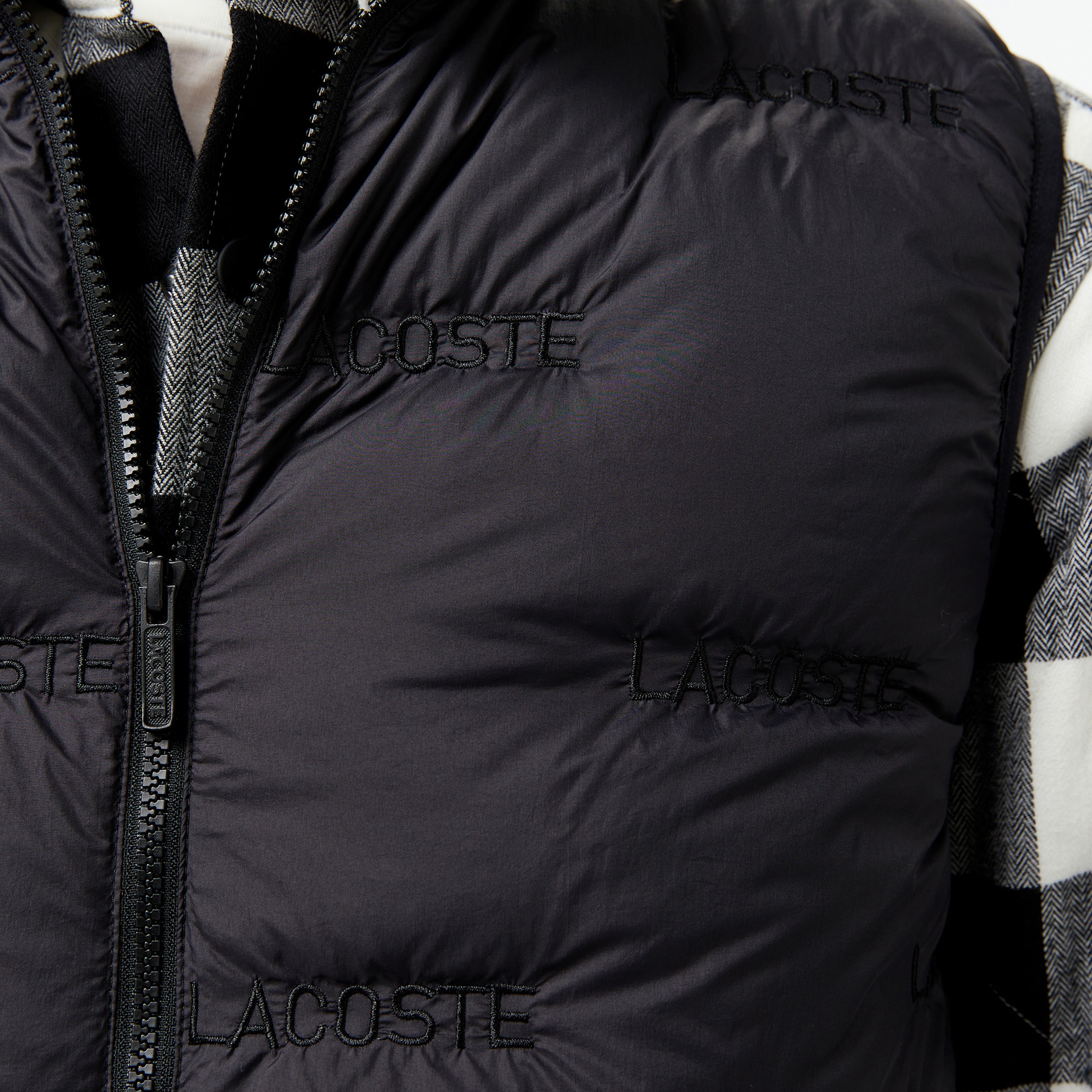 Erkek Dik Yaka Kapitone Siyah Yelek