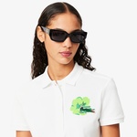 Kadın Slim Fit Beyaz Polo