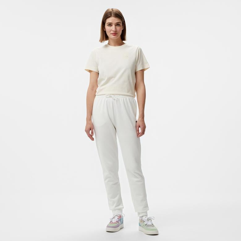 Kadın Straight Fit Beyaz Eşofman Altı