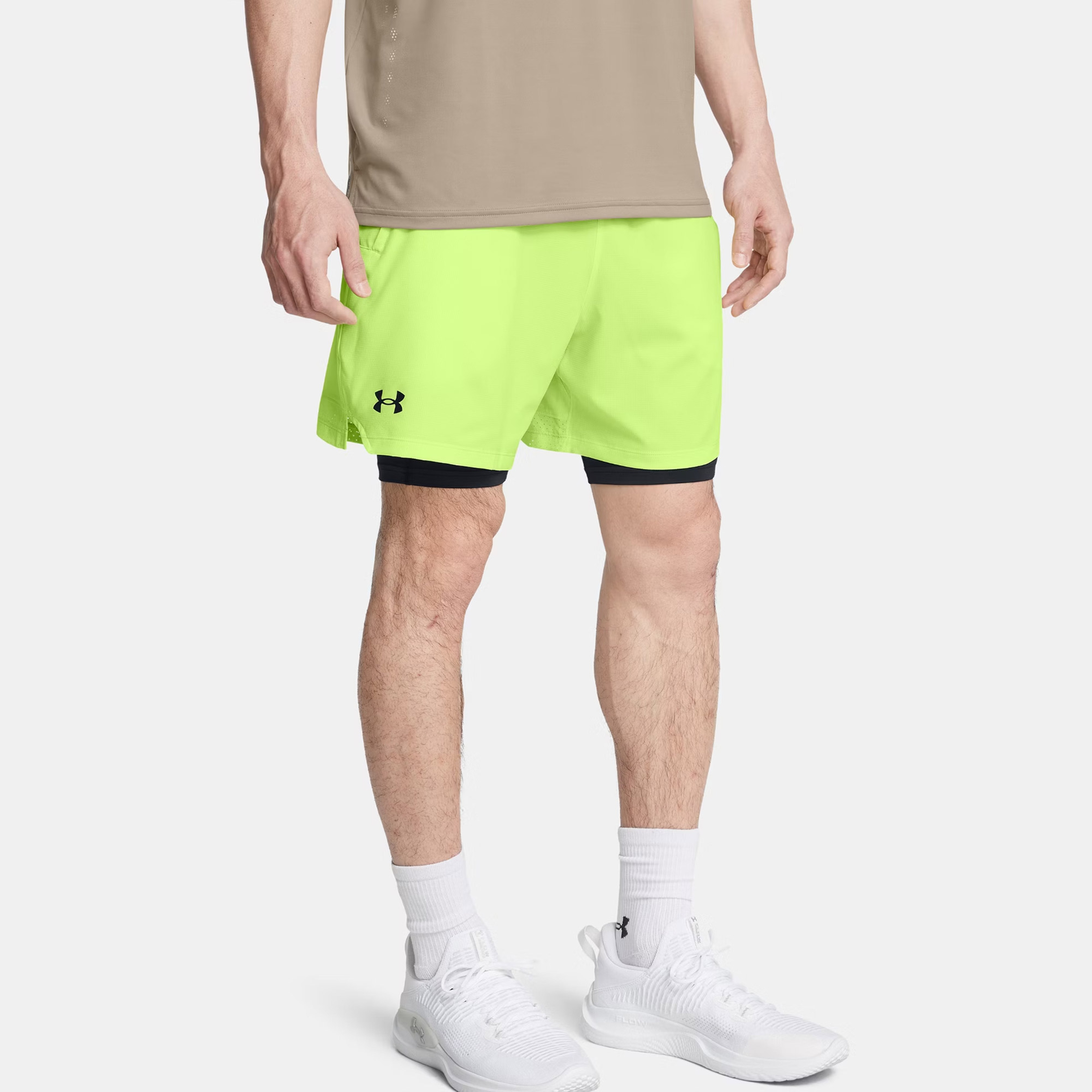 Under Armour Vanish Voven 2in1 Erkek Sarı Antrenman Şortu