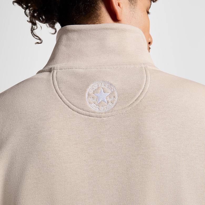 Converse Classic Sport Yarım Fermuarlı Erkek Bej Sweatshirt