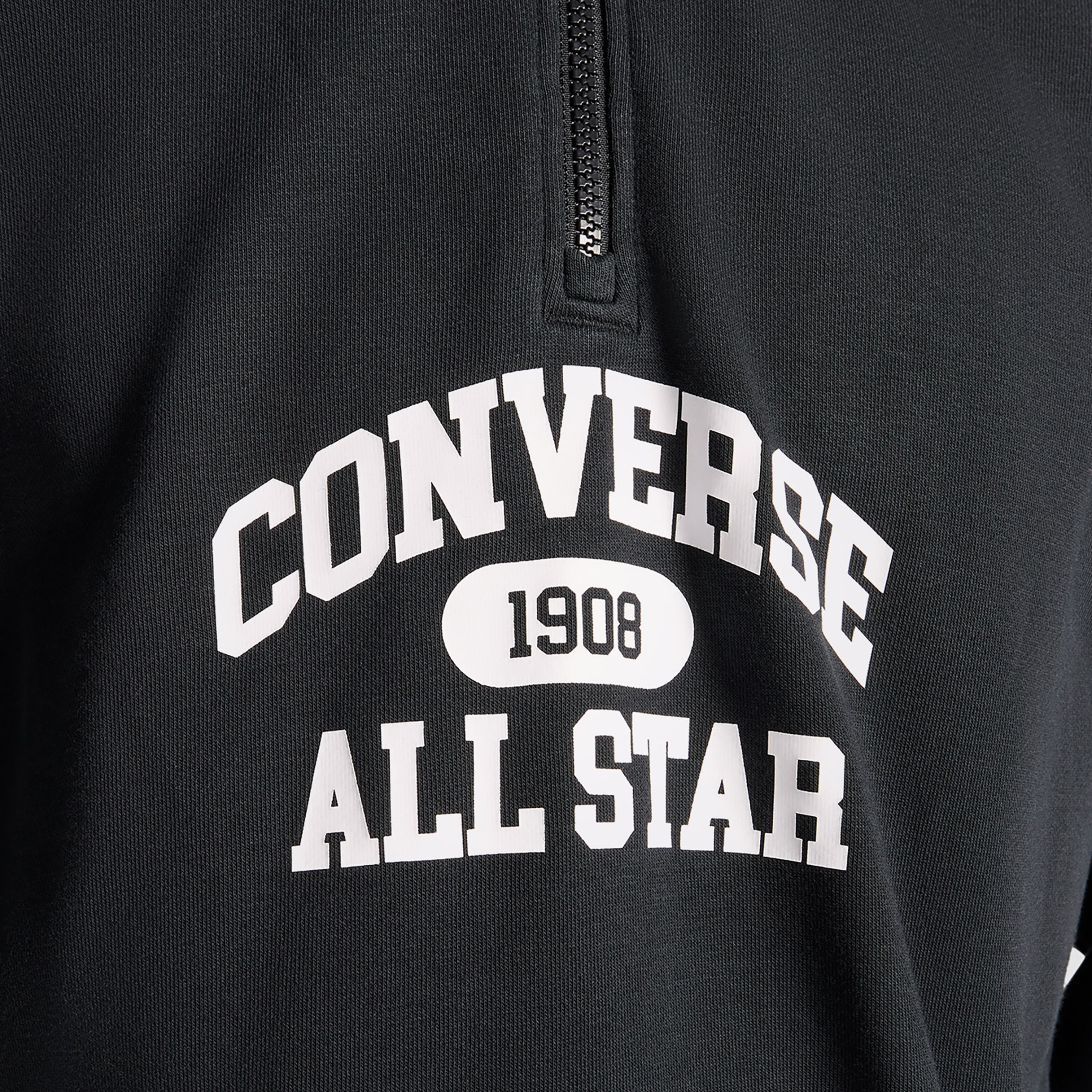 Converse Classic Sport Yarım Fermuarlı Erkek Siyah Sweatshirt