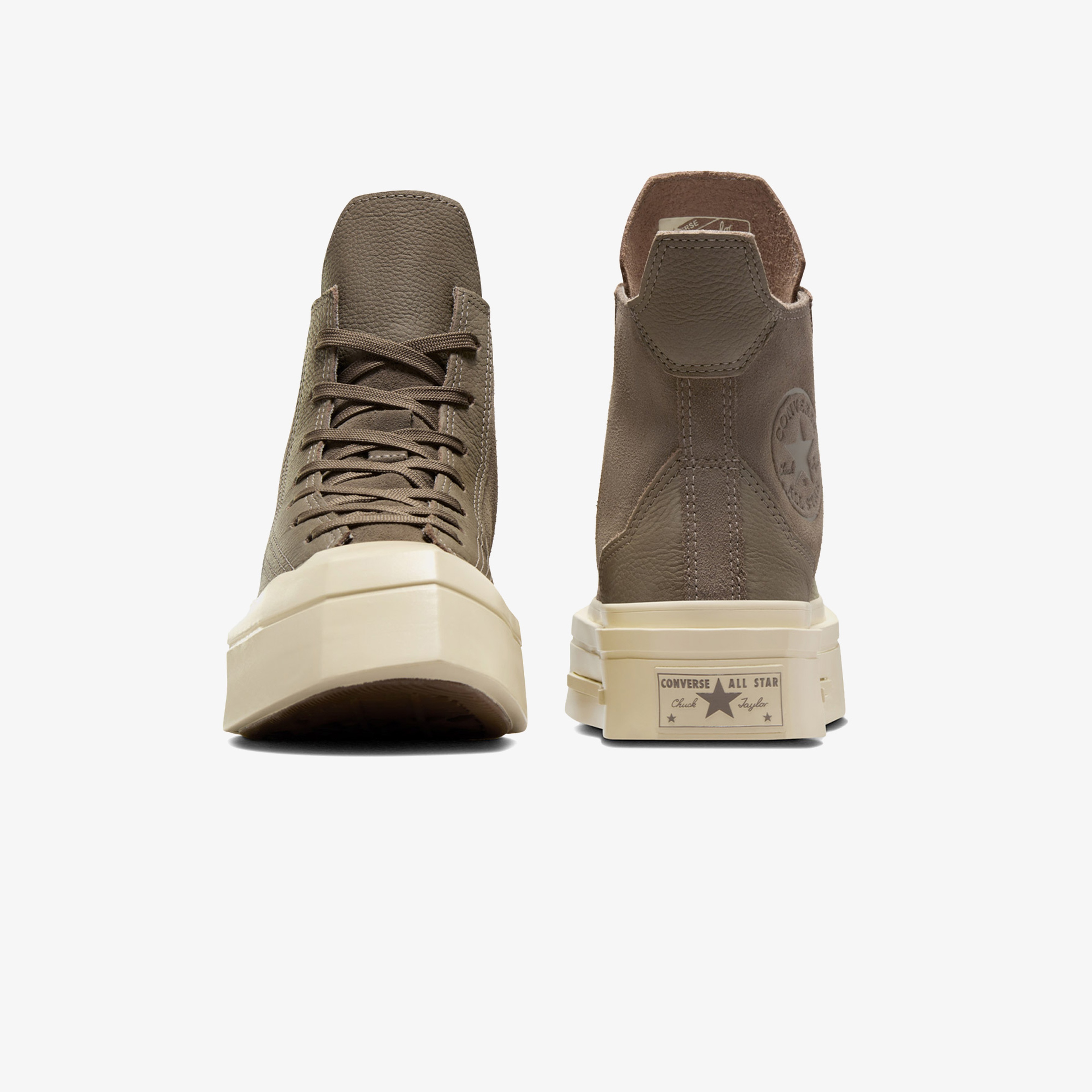 Converse Chuck 70 De Luxe Squared Unisex Haki Deri Platform Sneaker