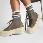 Converse Chuck 70 De Luxe Squared Unisex Haki Deri Platform Sneaker