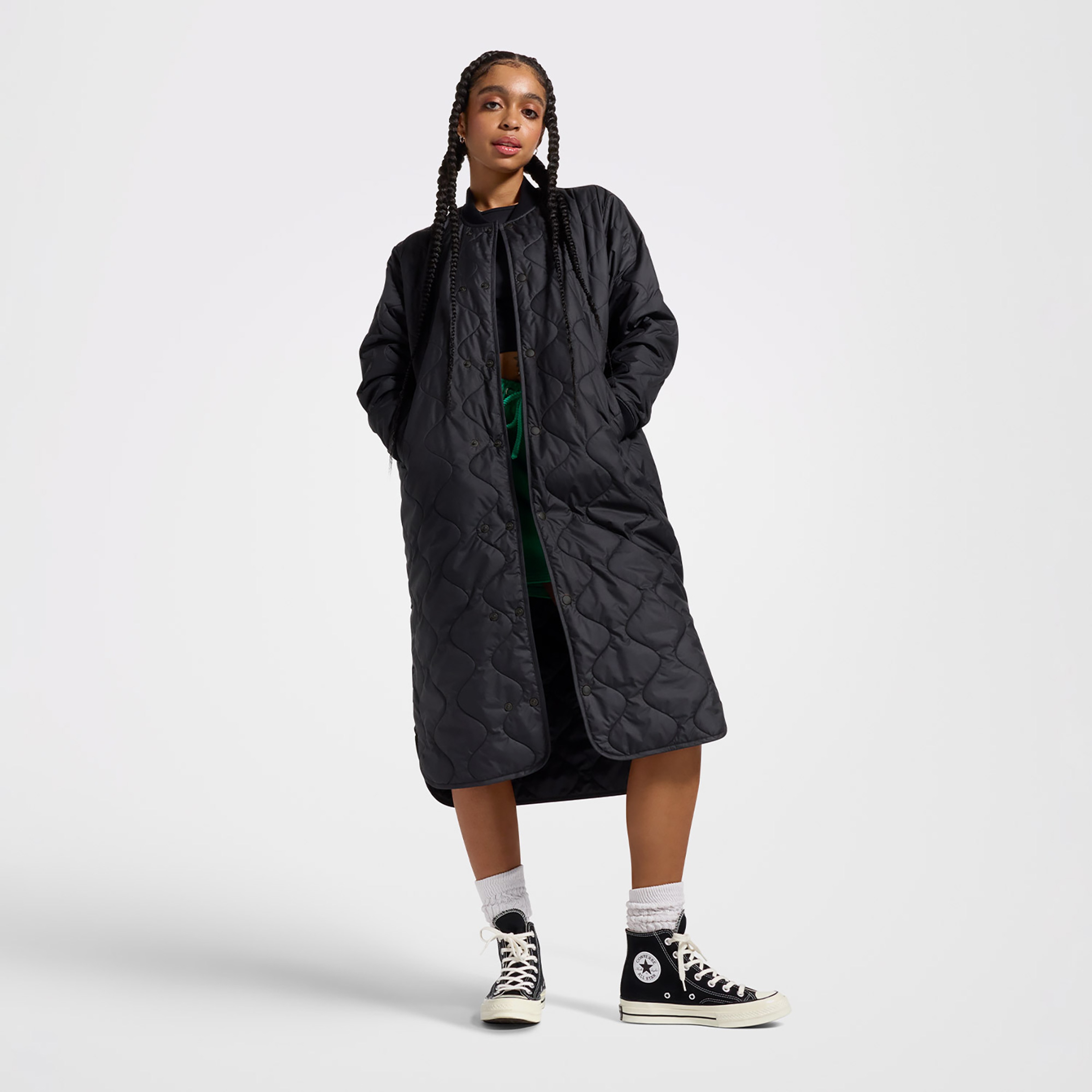 Converse ?Extra Long Malden Kadın Siyah Ceket