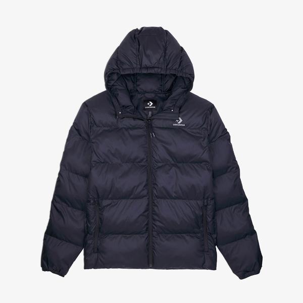 Converse Classic Erkek Kapüşonlu Siyah Şişme Mont