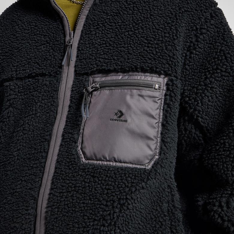 Converse Classic Erkek Dik Yaka Çift Taraflı Siyah Ceket