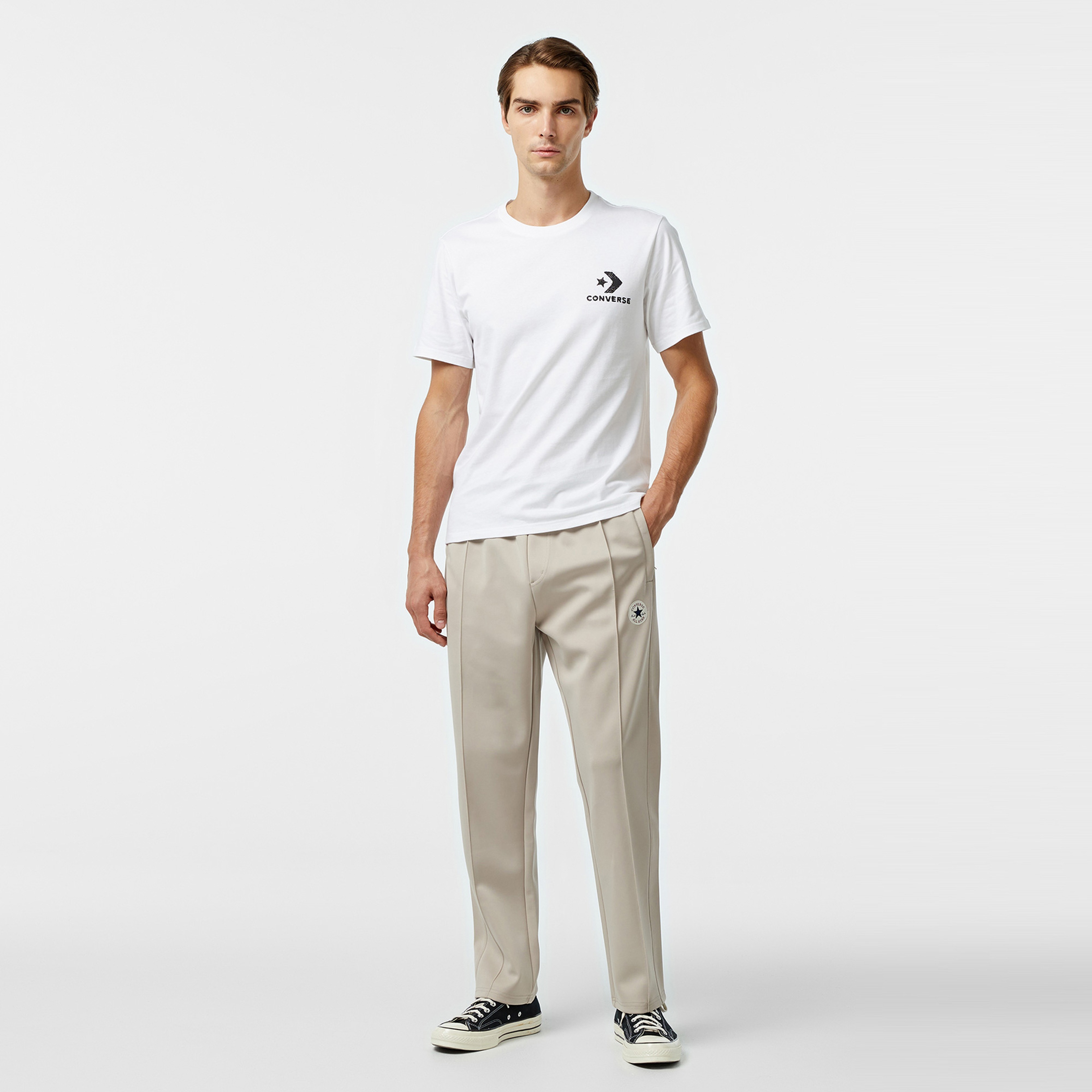 Converse Spray Paint Baskılı Erkek Beyaz T-Shirt