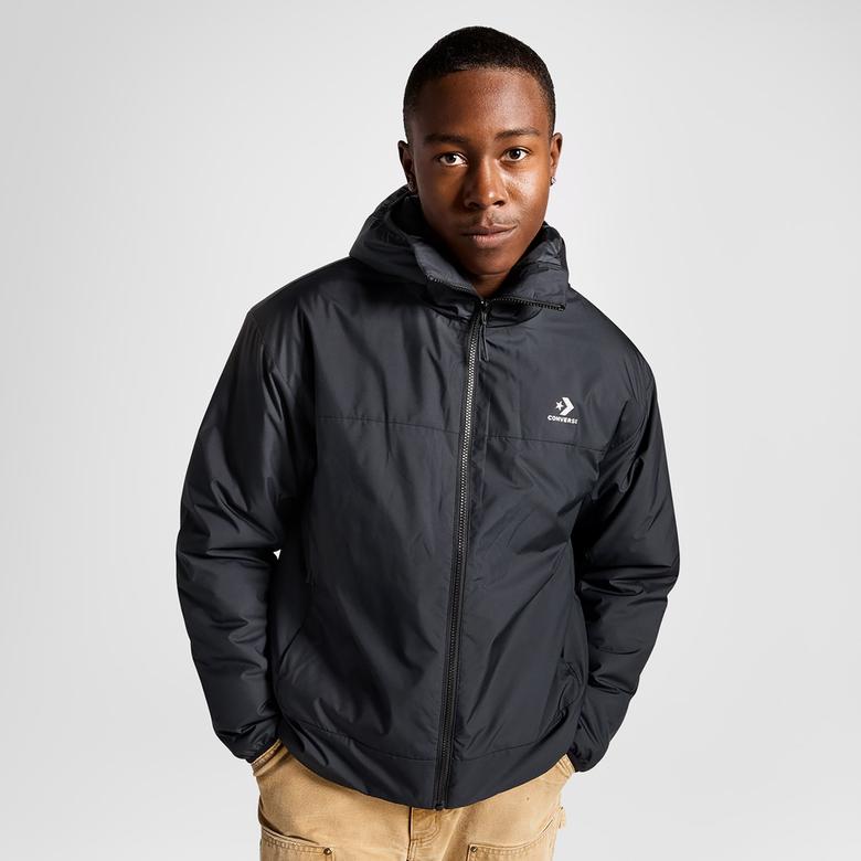 Converse Classic Erkek Kapüşonlu Siyah Ceket
