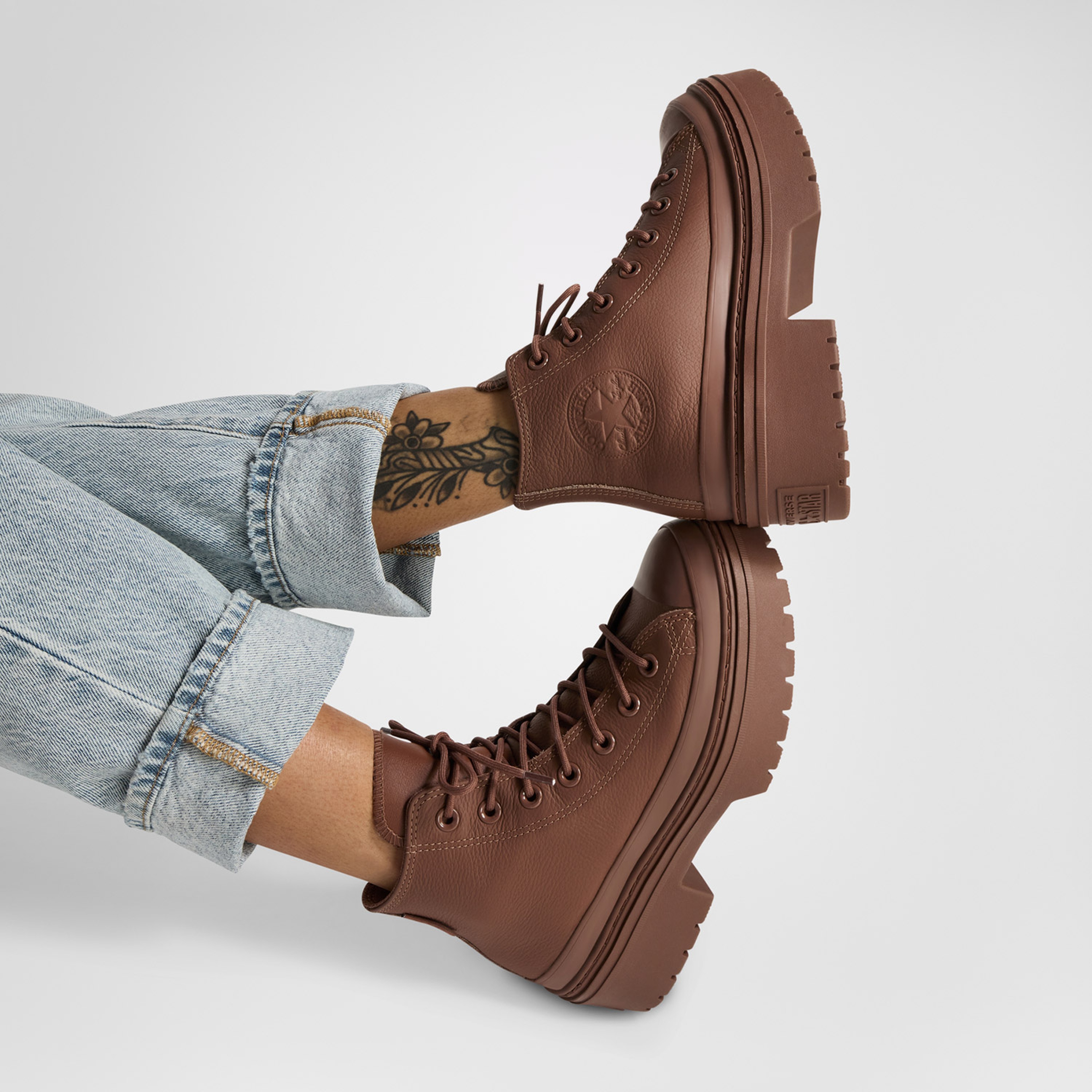 Converse Chuck Taylor All Star Lugged Heel Kadın Kahverengi Deri Platform Sneaker