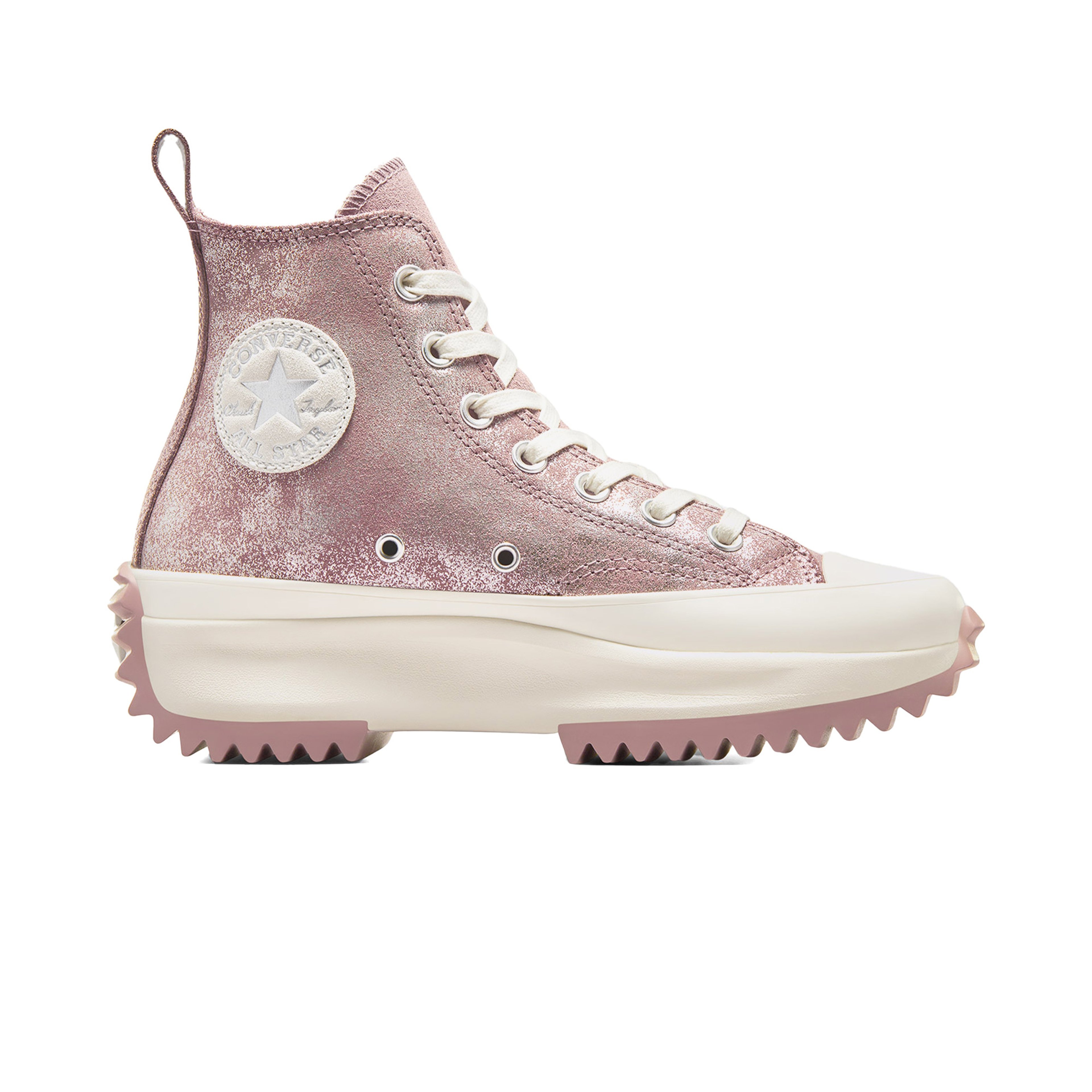 Converse Run Star Hike Unisex Pembe Süet Shimmer Platform Sneaker