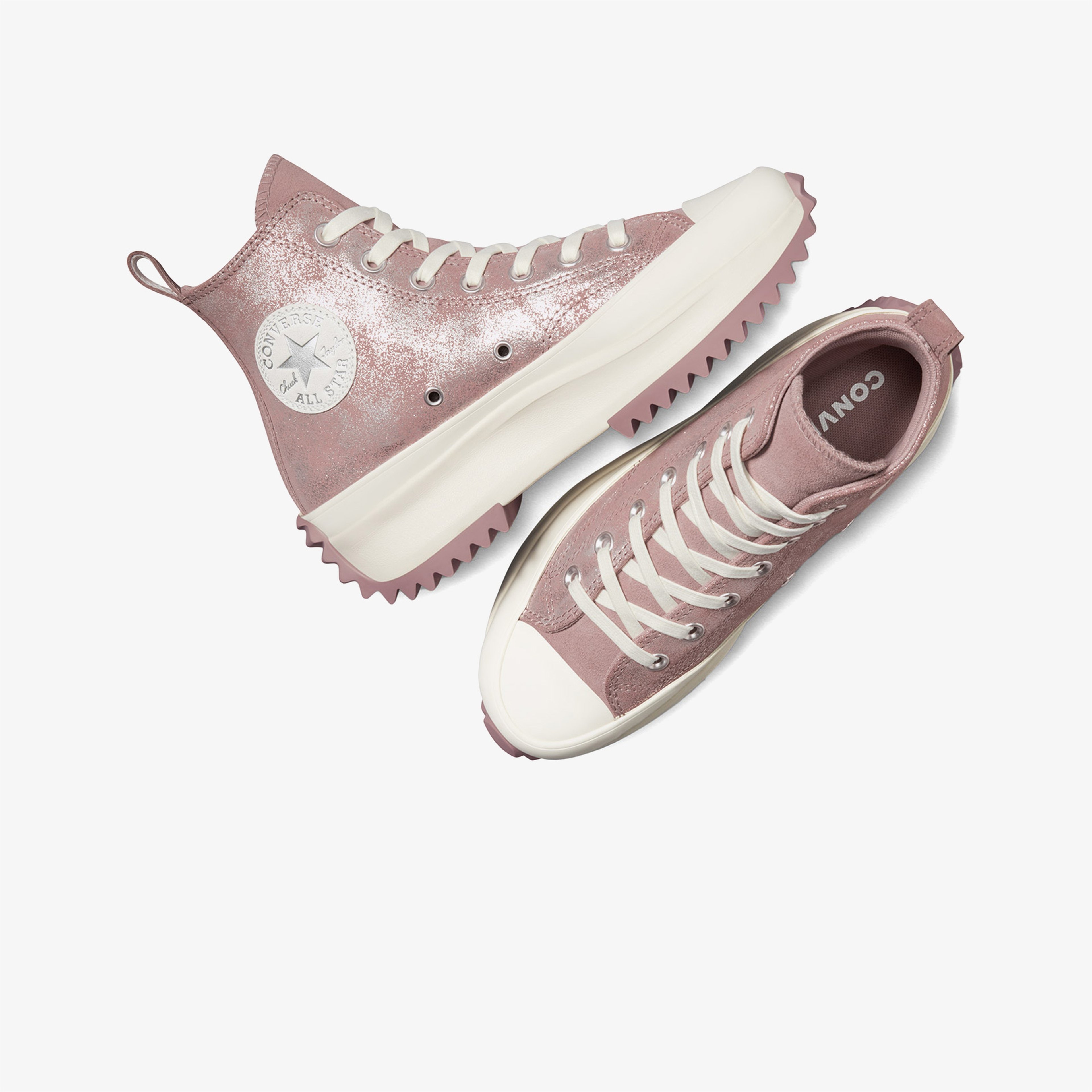 Converse Run Star Hike Unisex Pembe Süet Shimmer Platform Sneaker