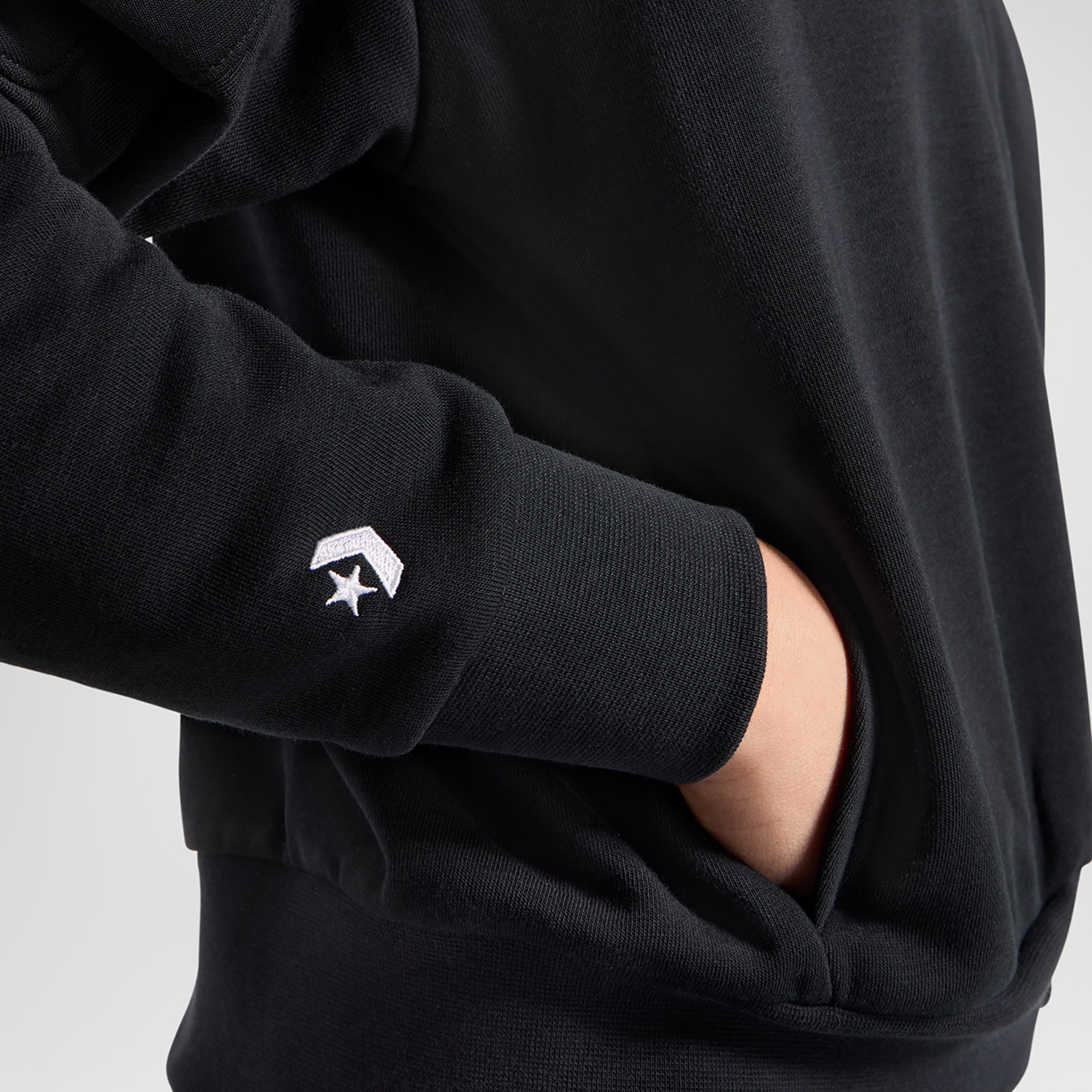 Converse Wordmark Kadın Yarım Fermuarlı Siyah Sweatshirt