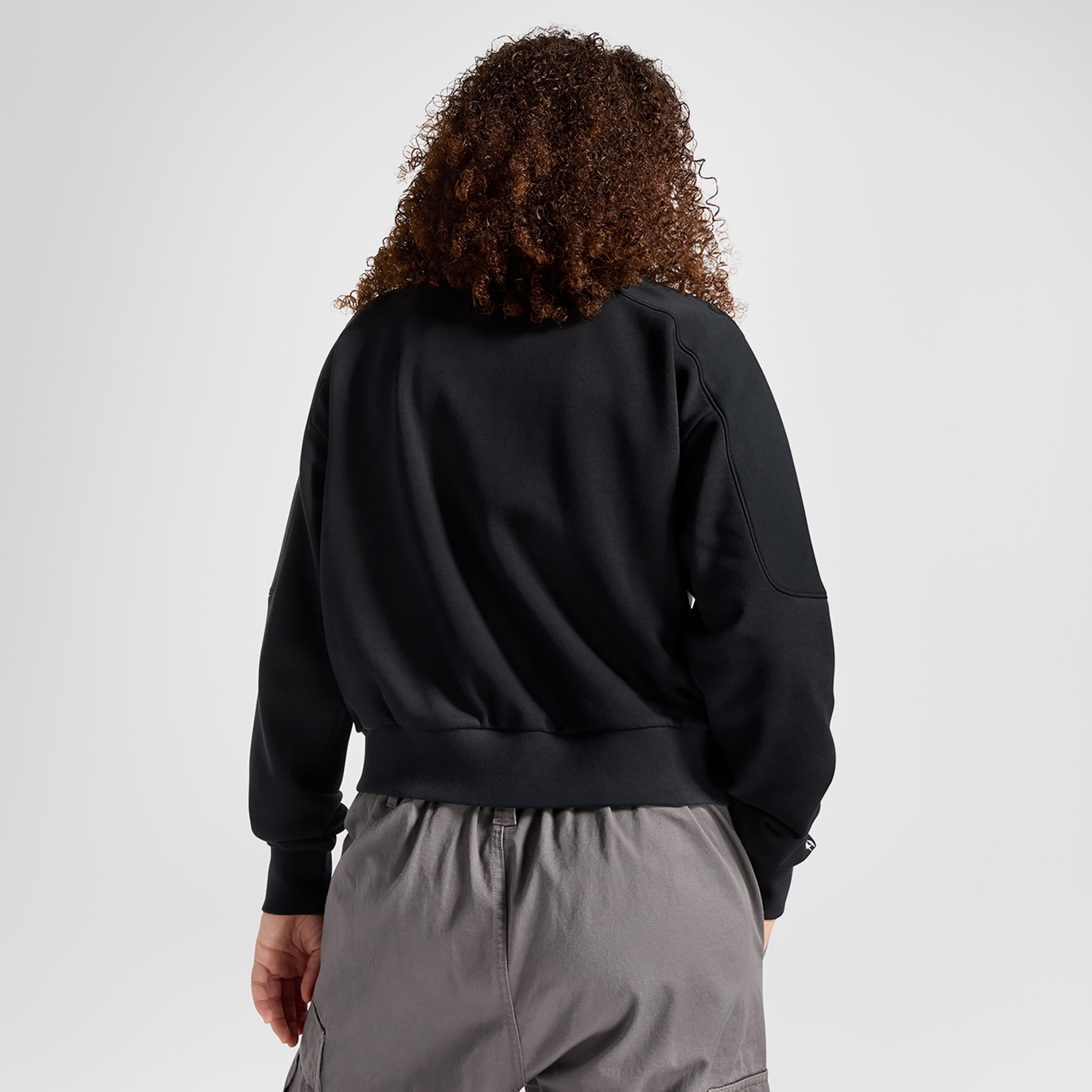 Converse Wordmark Kadın Yarım Fermuarlı Siyah Sweatshirt