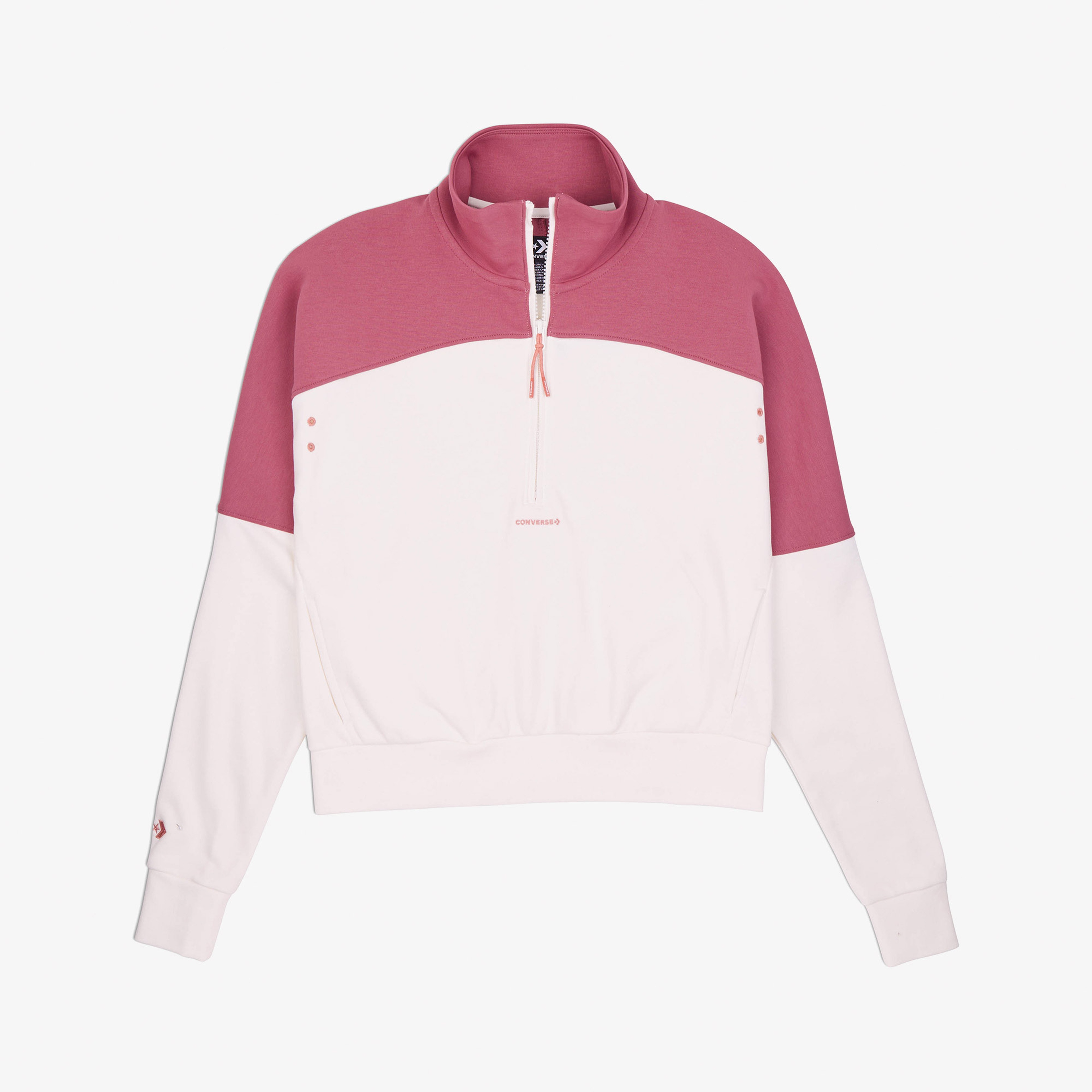 Converse Wordmark Kadın Yarım Fermuarlı Pembe Sweatshirt