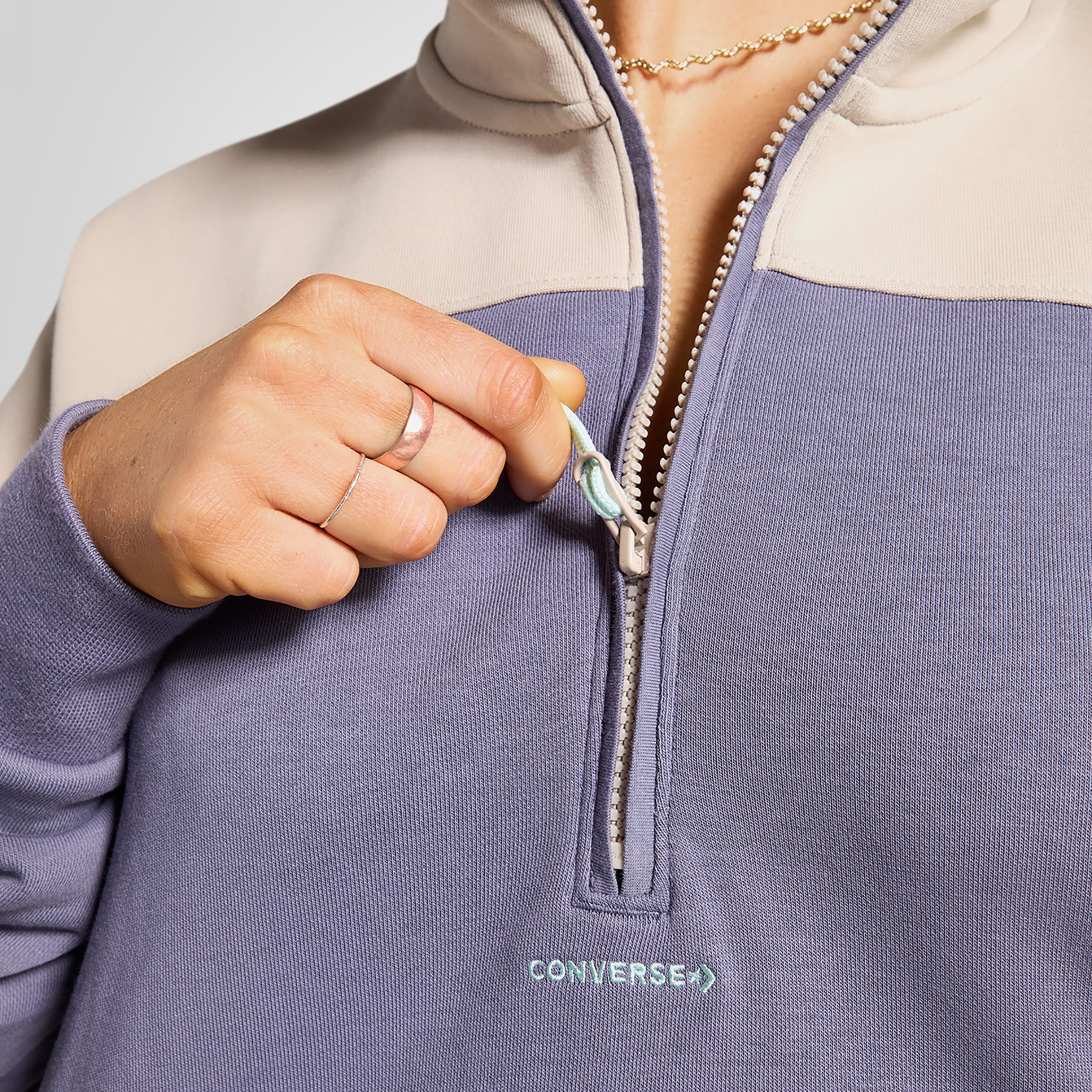 Converse Wordmark Kadın Lila Sweatshirt