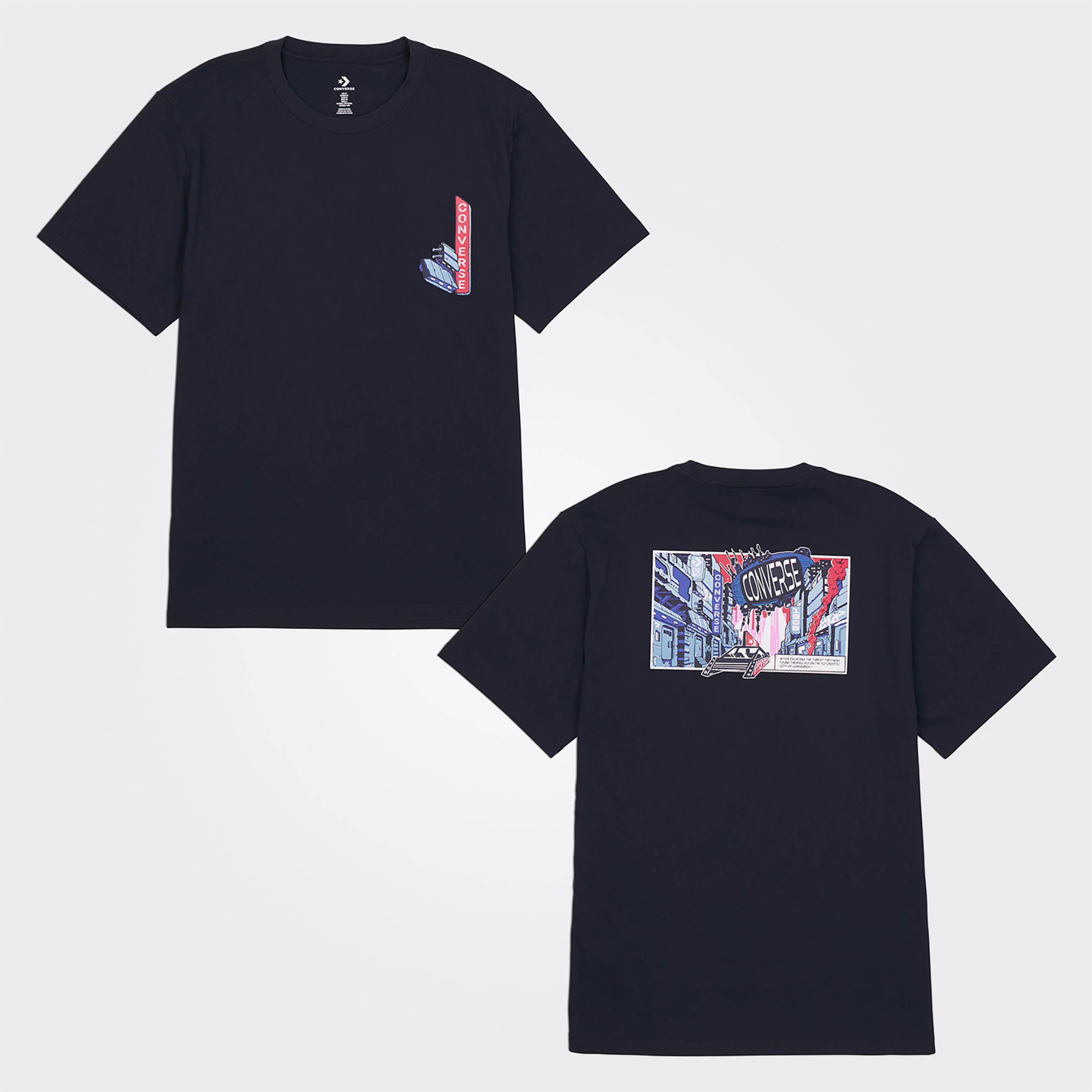 Converse Baskılı Erkek Siyah T-Shirt